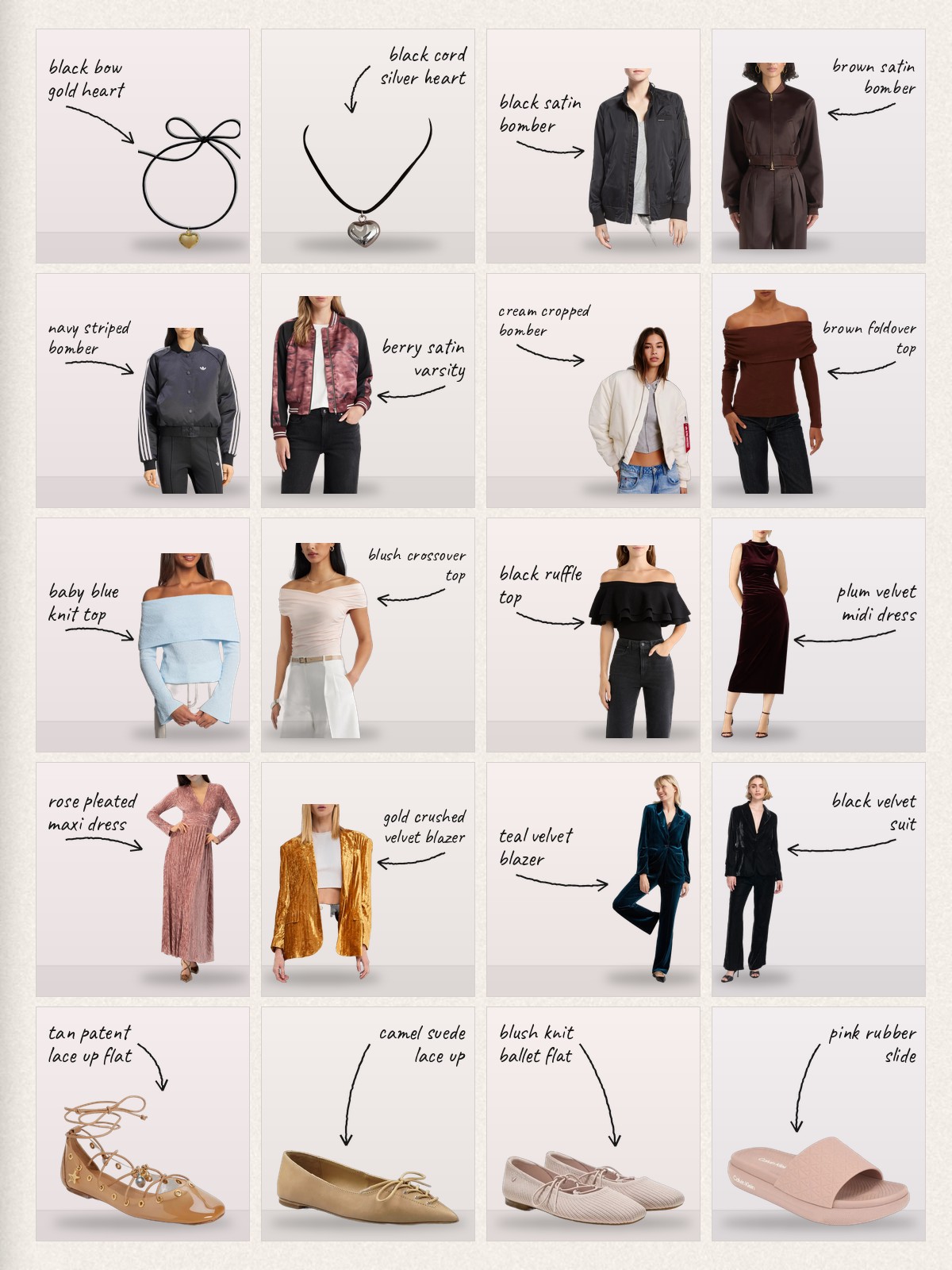 Collage of 20 pieces for 2016 fashion