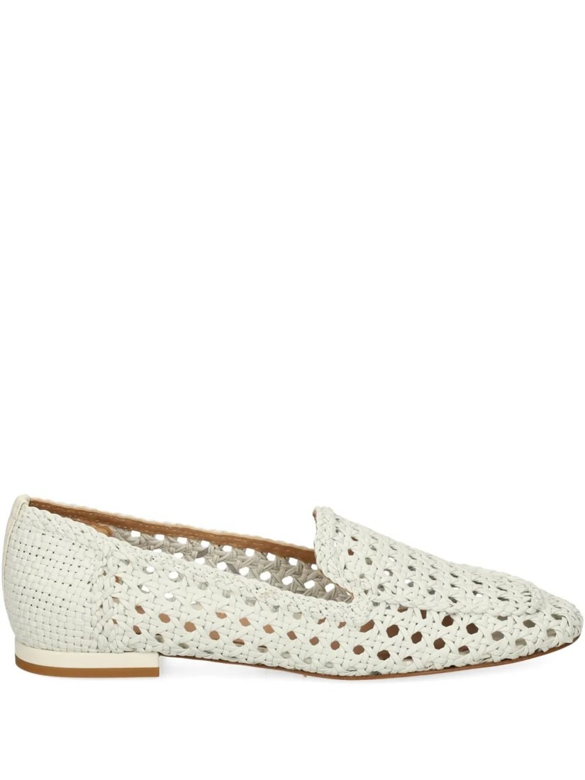 Woven leather loafers