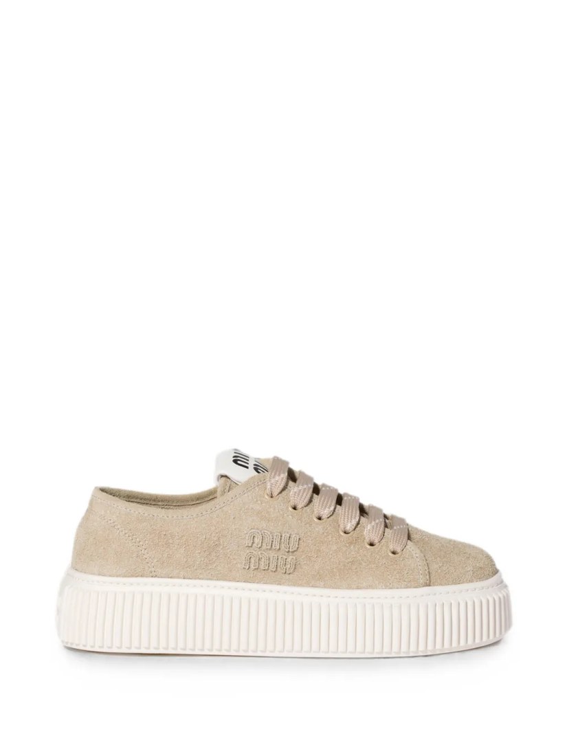 Denim sneakers with logo
