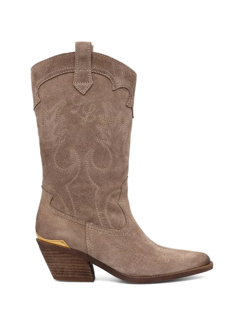Suede cowboy boots