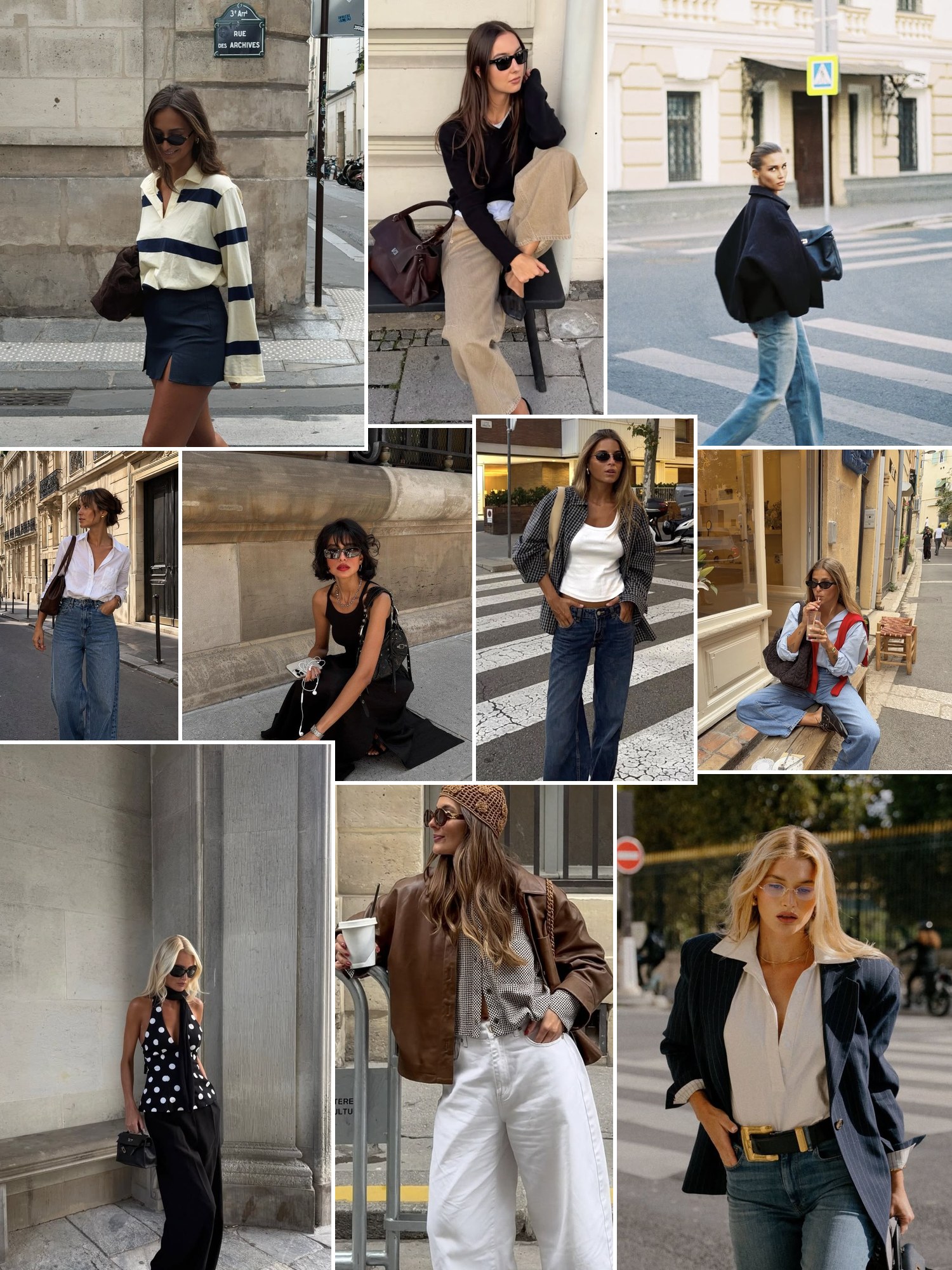 Street style collage of Parisian outfits
