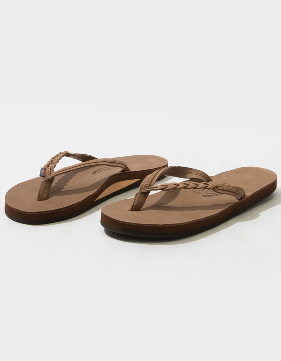 Flirty Braidy Flip Flops in Dark Brown