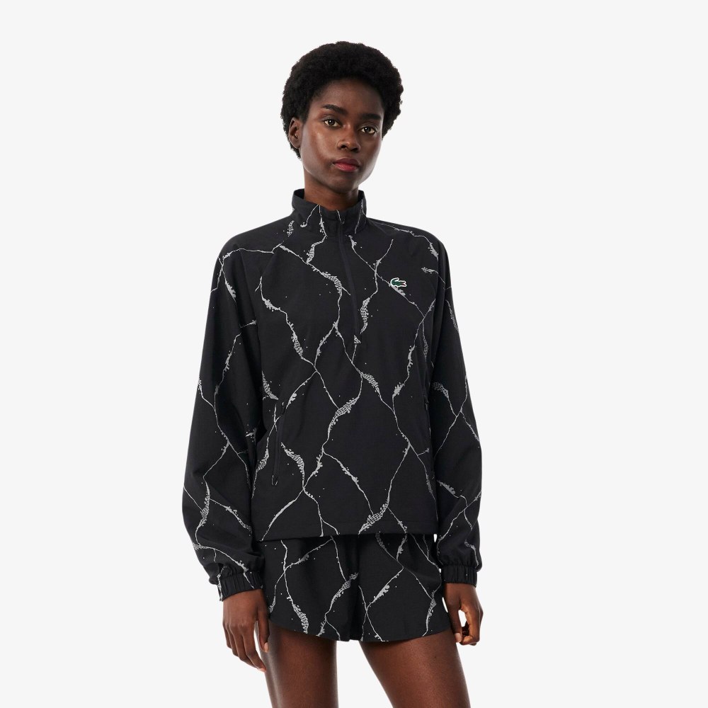 Reflective Crocodile Print Tennis Jacket
