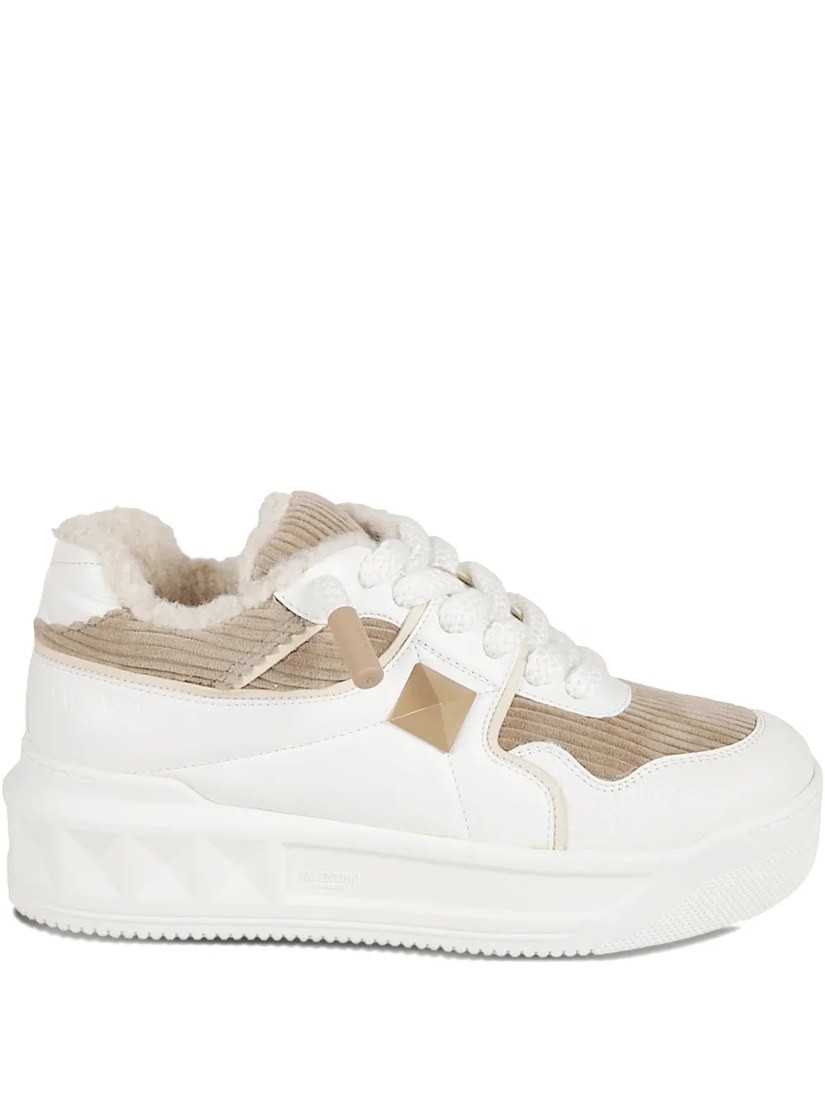Rockstud leather sneakers