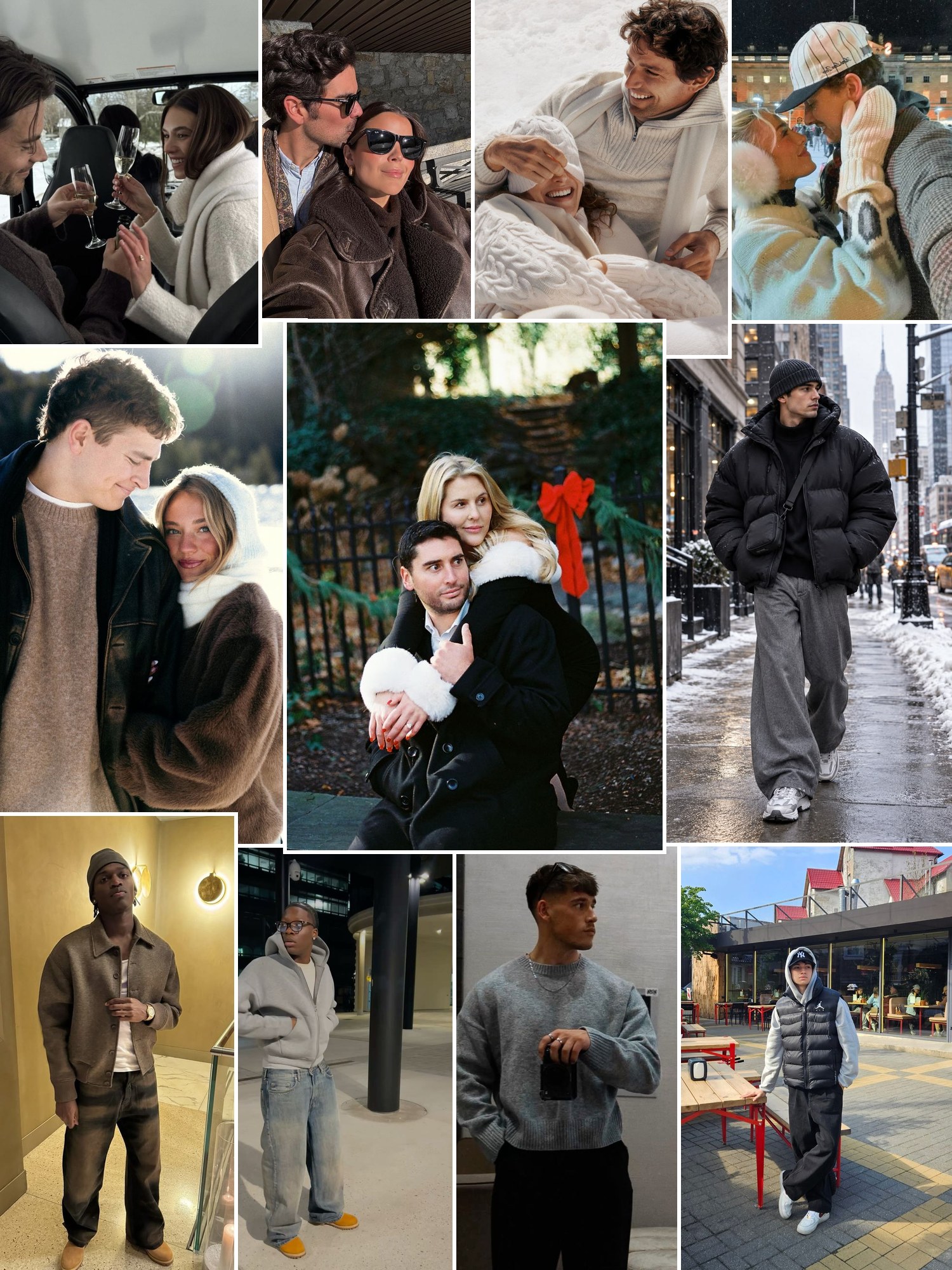 Street style collage of women wearing boyfriend gift ideas
