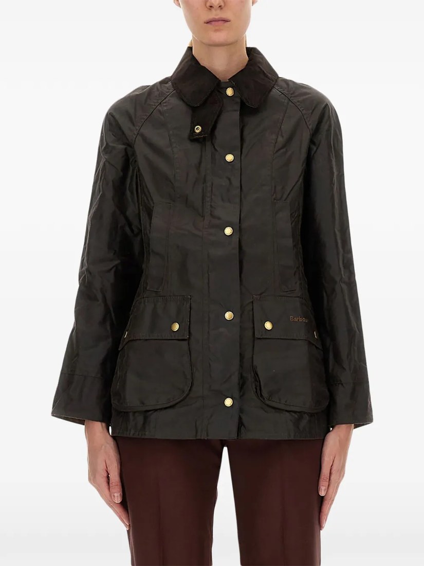 Buttoned waxed jacket