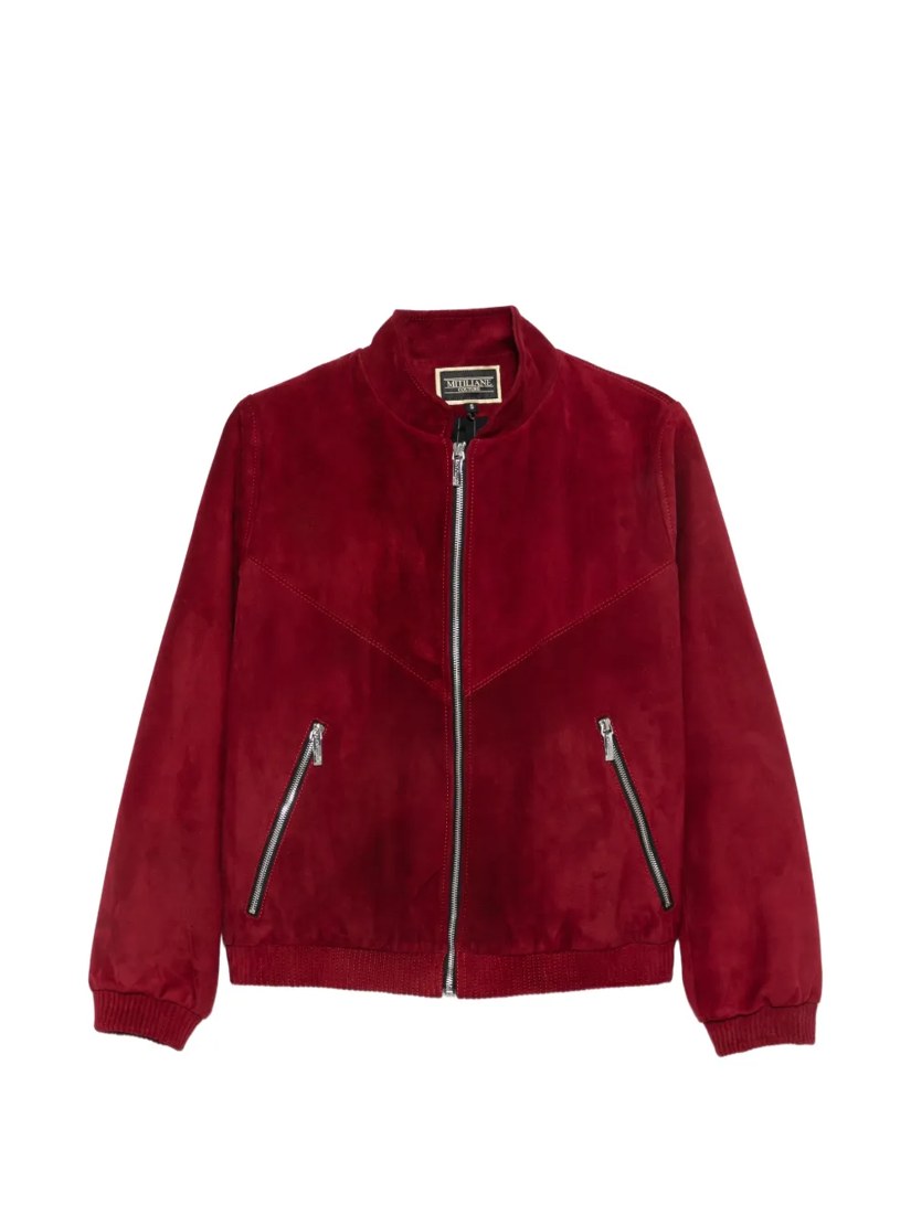 Suede zip-up jacket