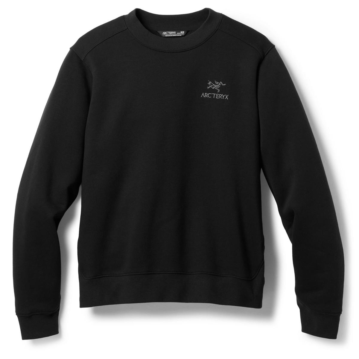 Emblem Fleece Crew Pullover, Women's, Black