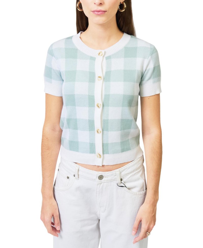Women's Laurel Gingham Jaquard Cardigan