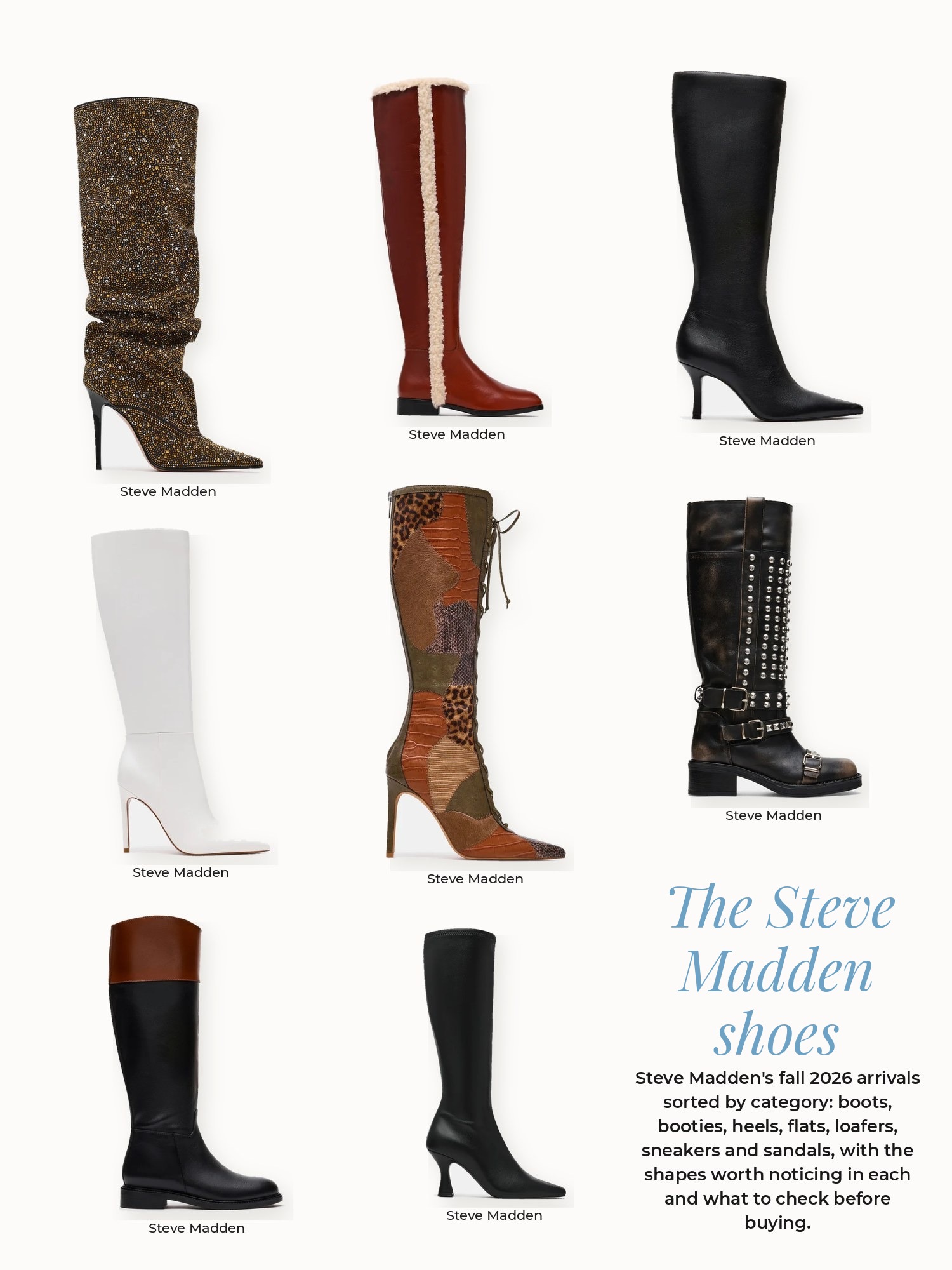 Steve Madden shoes collage: Steve Madden