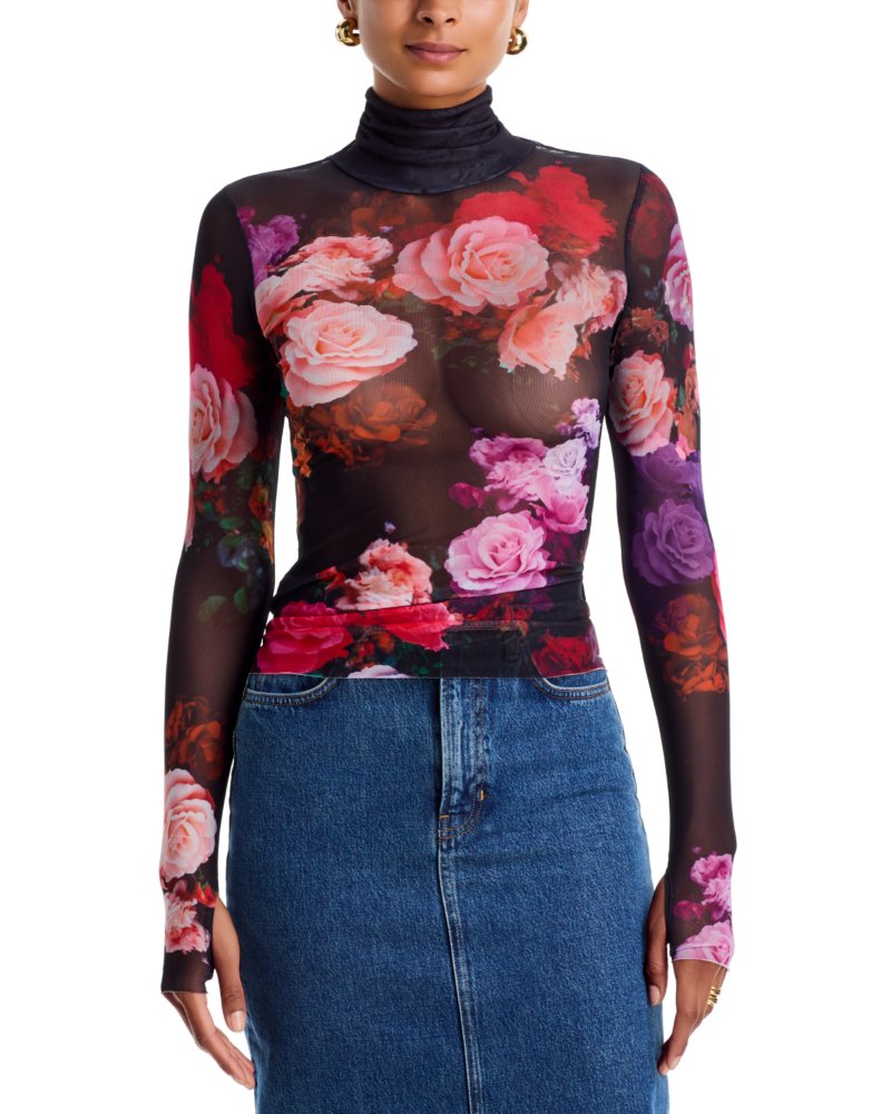 Zadie Turtleneck Mesh Top