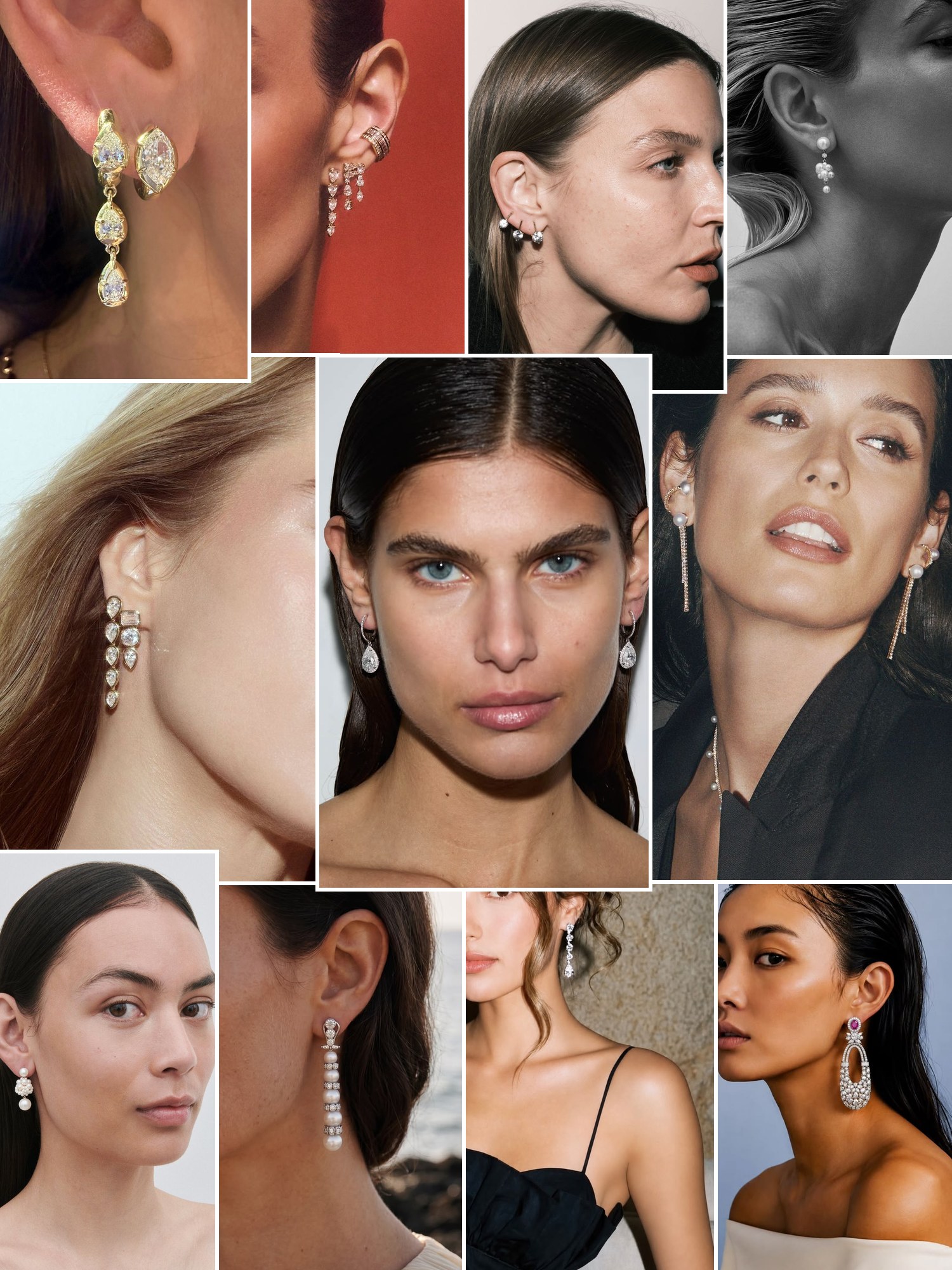Street style collage of women wearing Dorsey earrings
