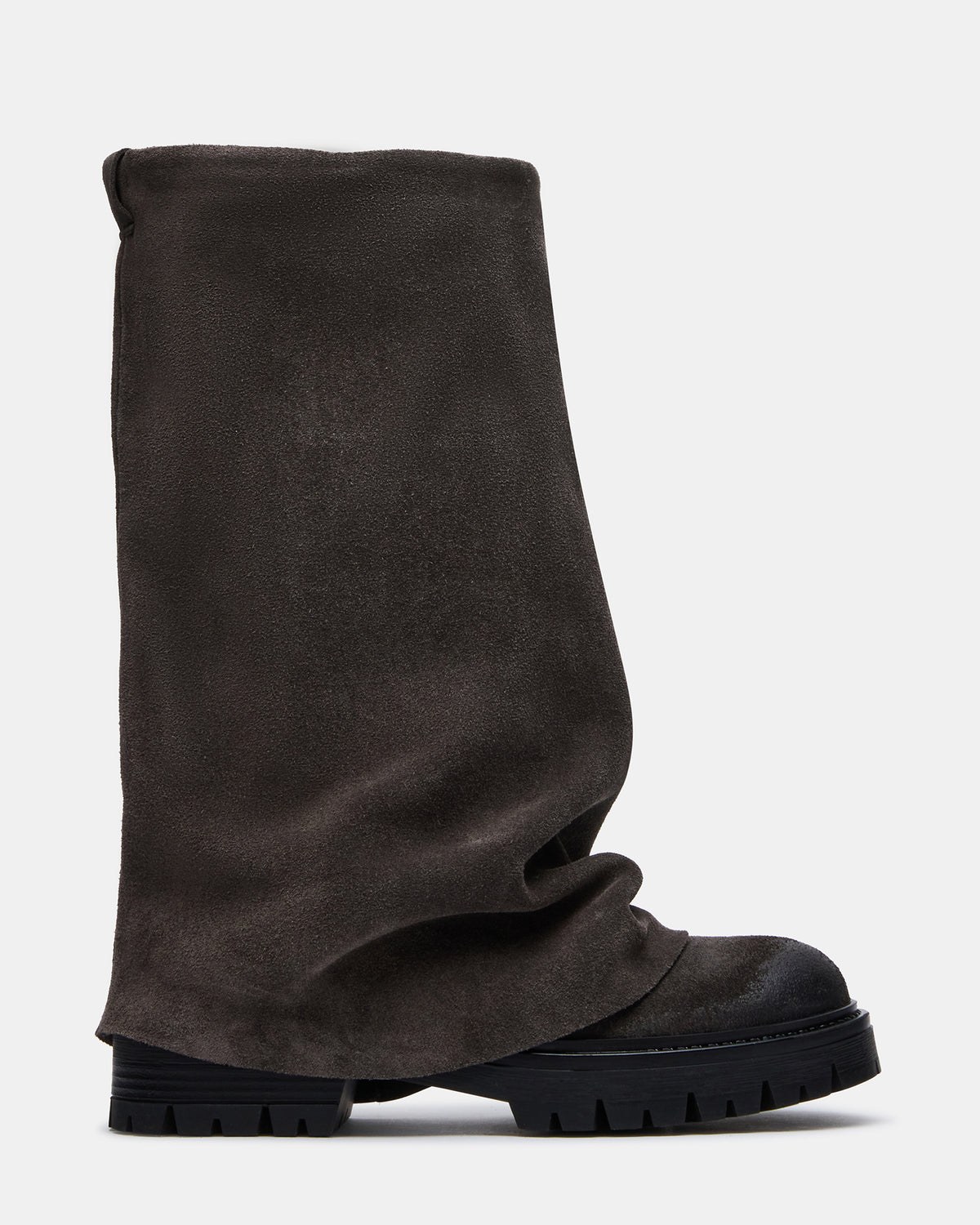 Rift Grey Suede Cuffed Moto Boots