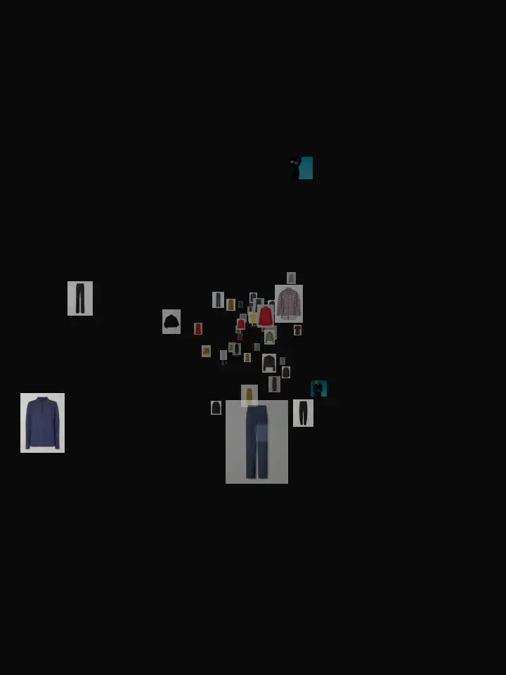 Phia digital closet demo with pieces from this Tibi edit: save the Tibi Checked Twill Coat as you browse, Gmail receipts fill your Closet, and Phia builds an outfit in one step