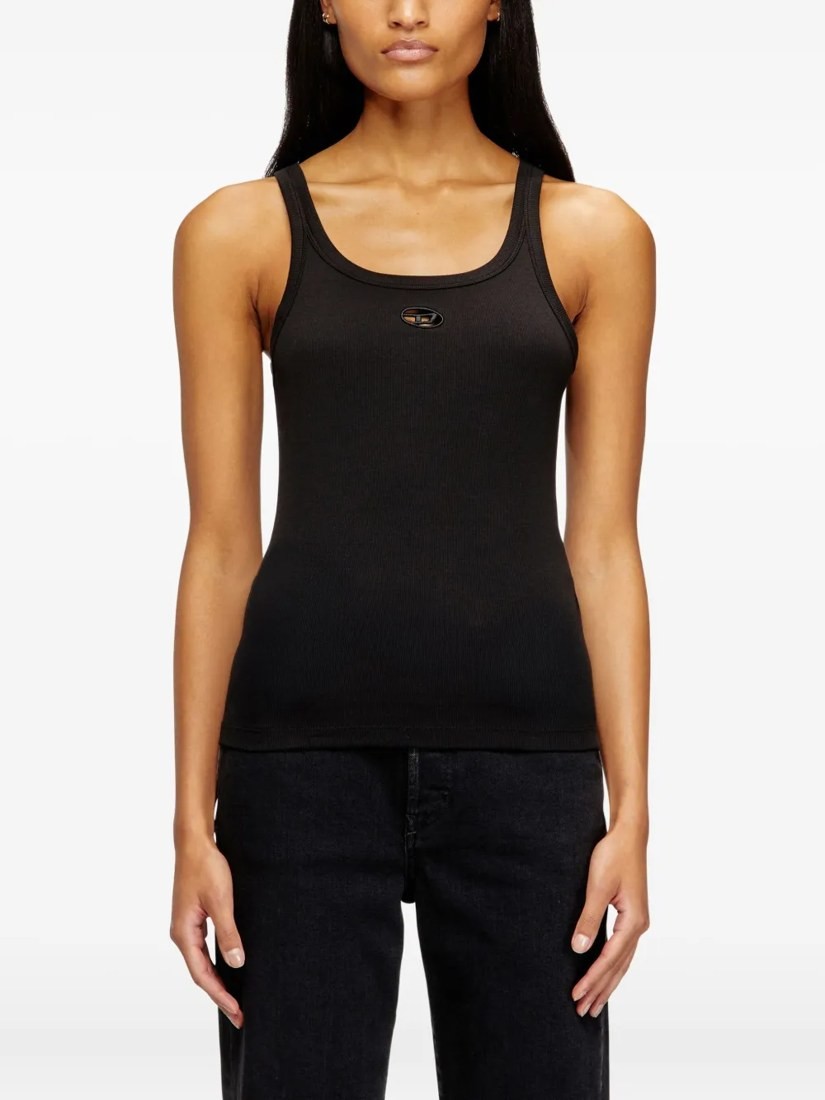 Slim tank top with laser-cut Oval D