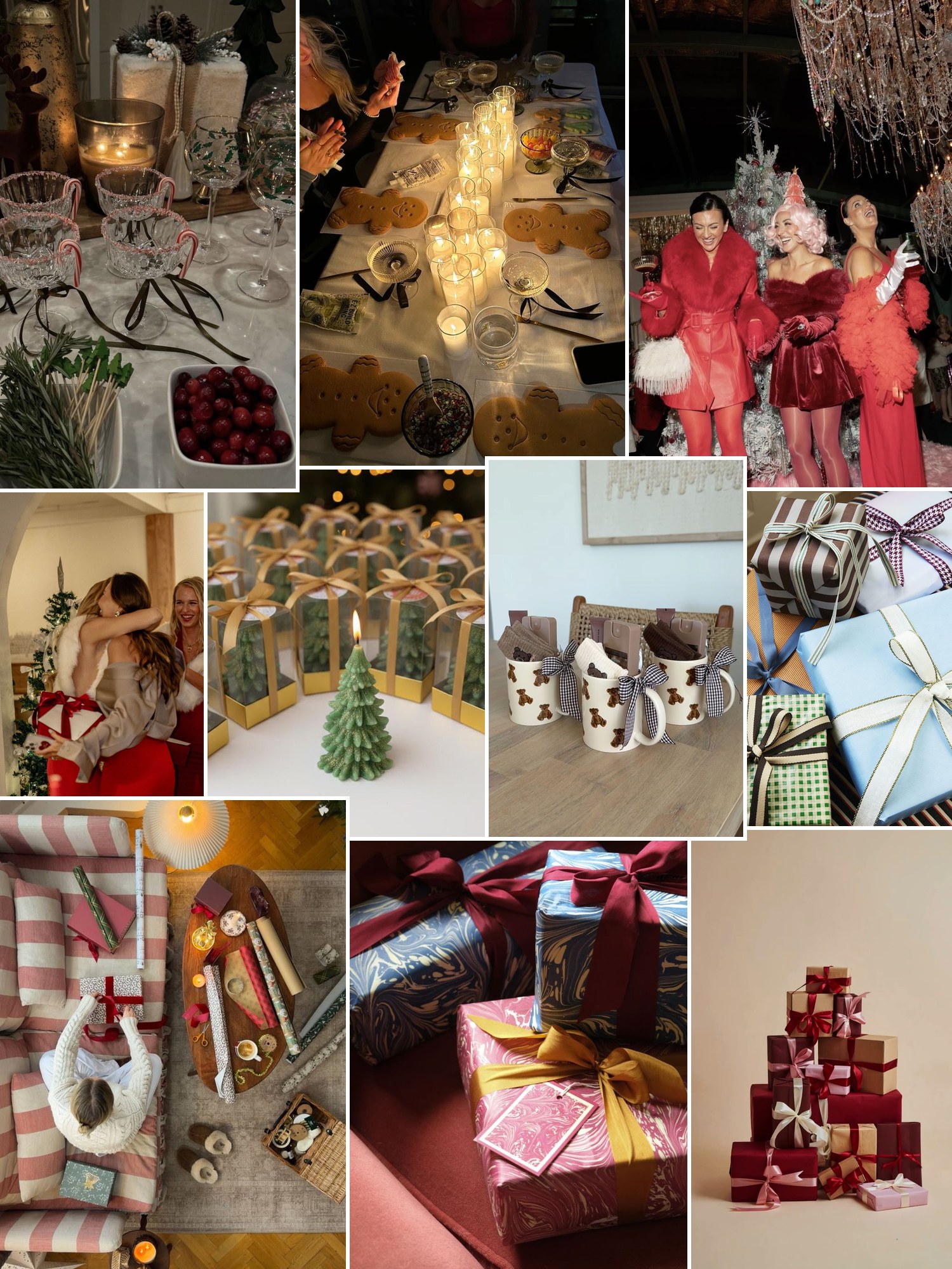 Street style collage of women wearing secret santa gift ideas