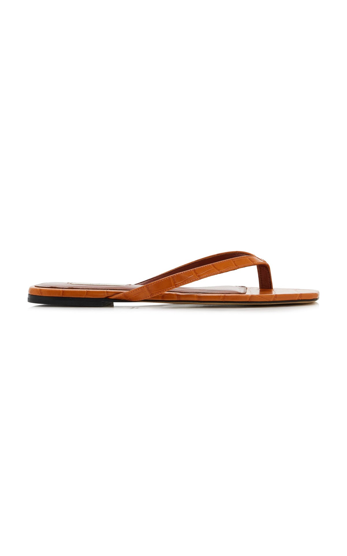Croco-Embossed Flip Flops