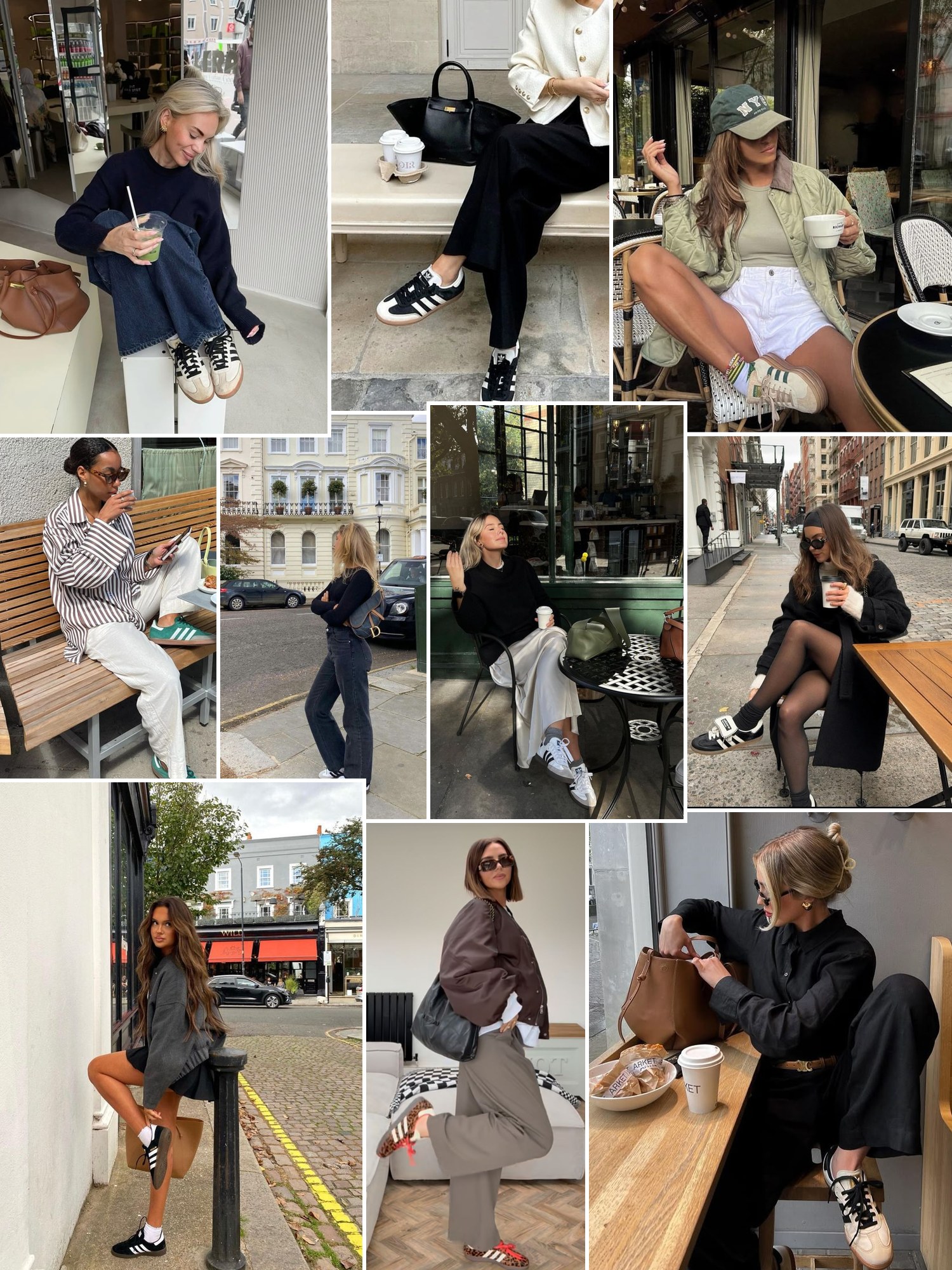 Collage of Samba outfits in fall