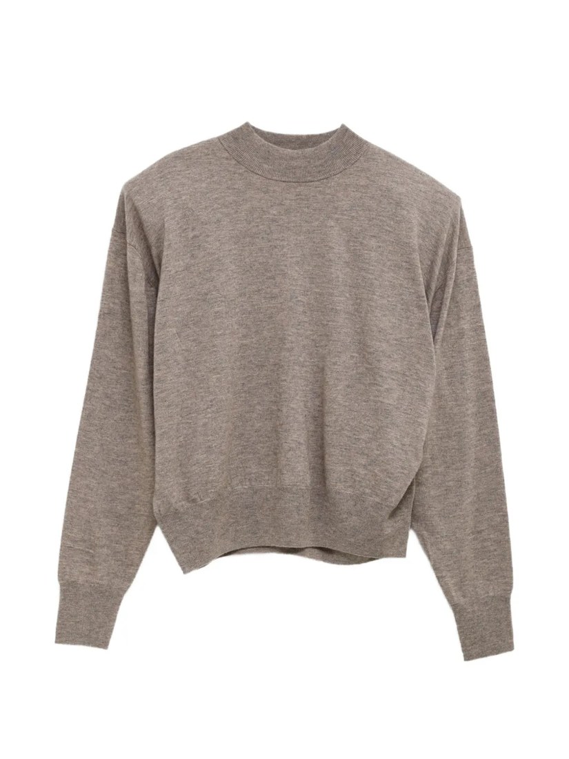 Rue padded-shoulder mock-neck sweater
