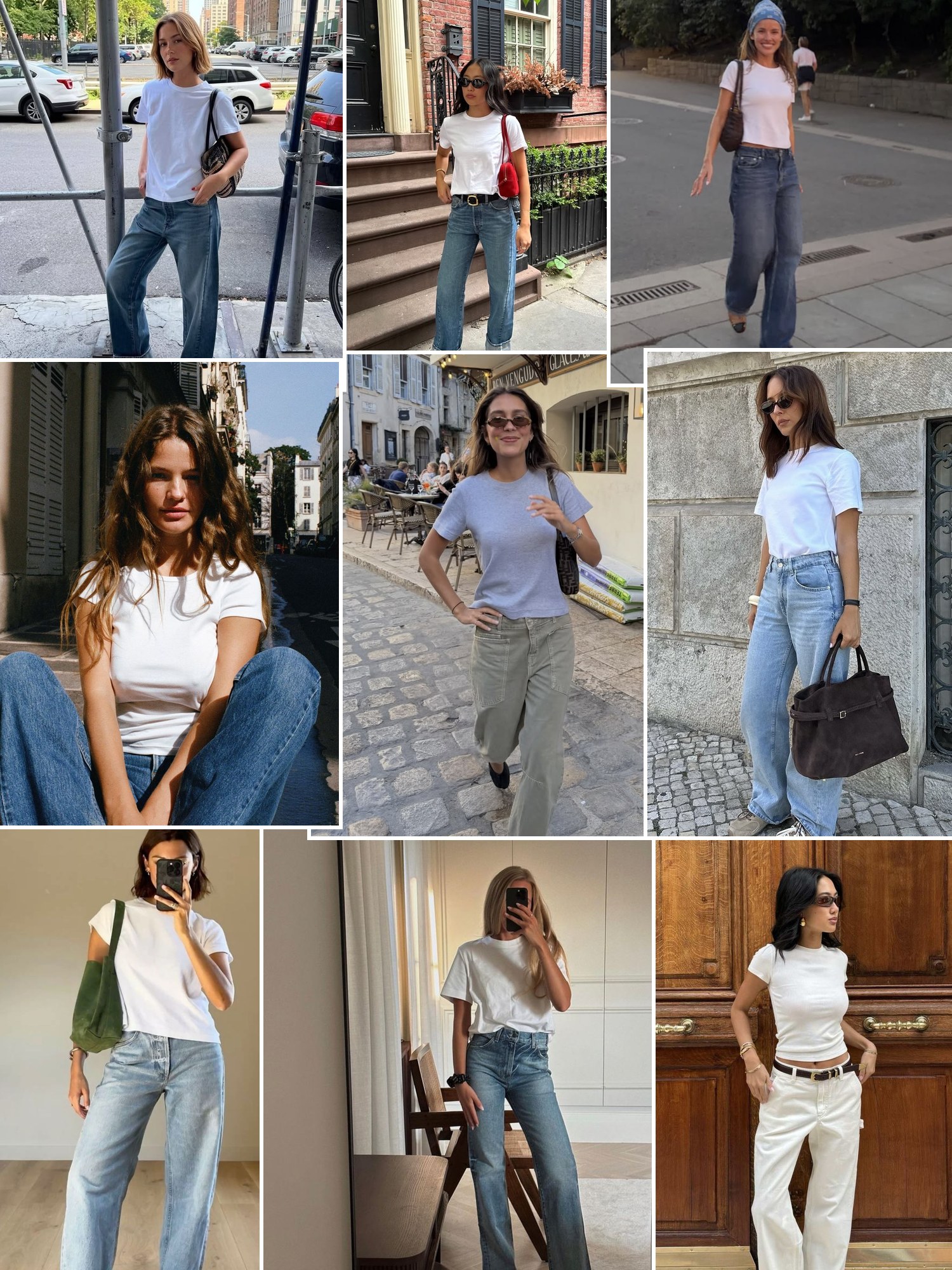 Street style collage of women wearing Splendid