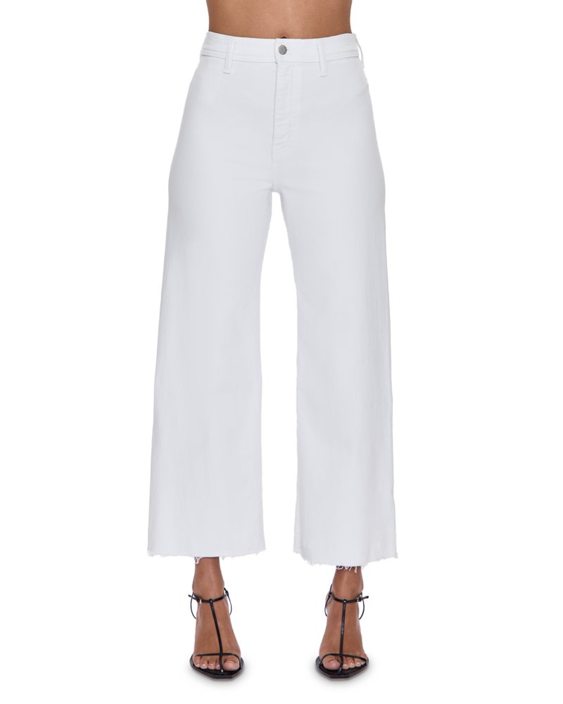 Penny High Rise Wide Leg Crop Jeans in Blizzard