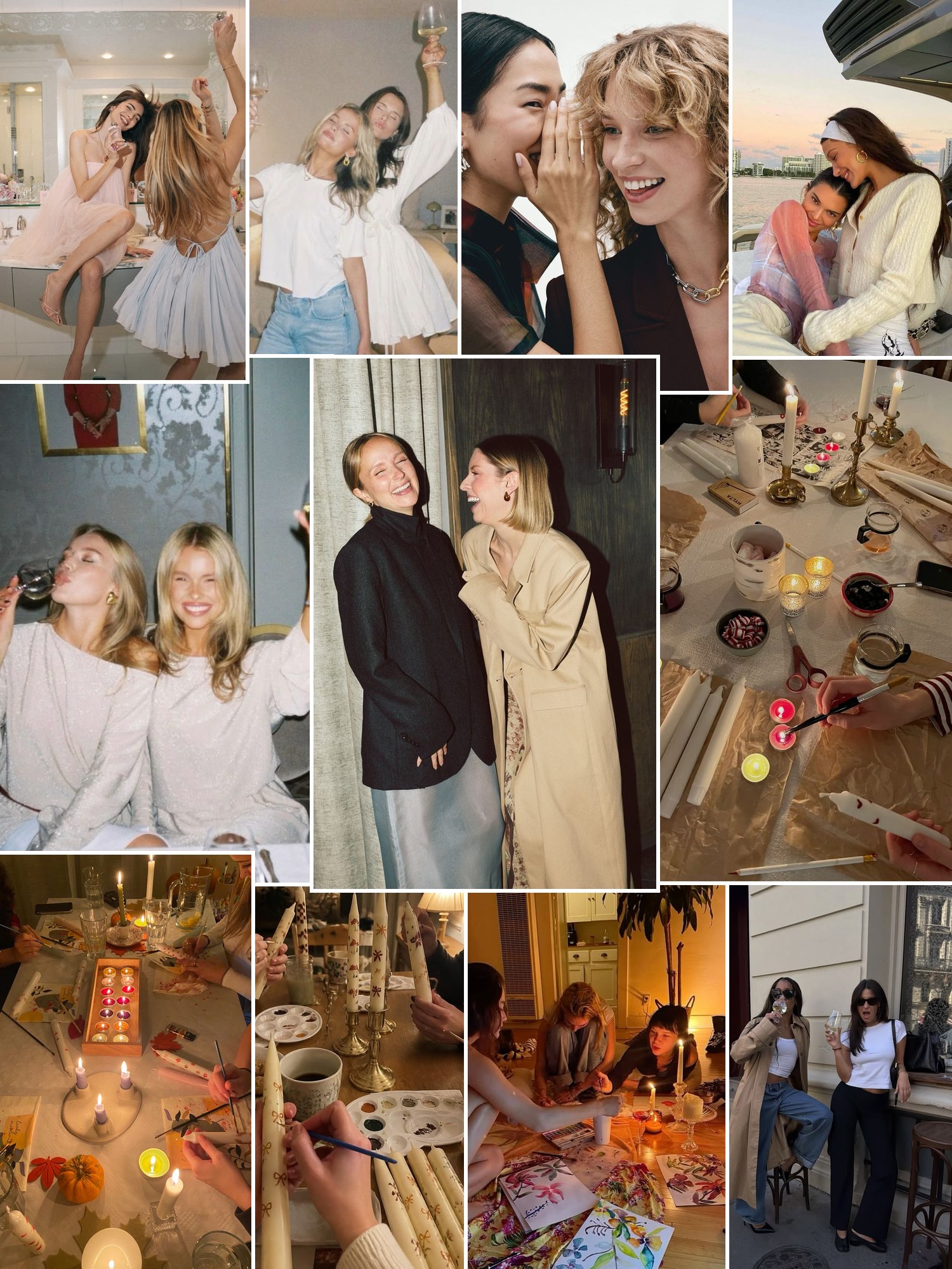 Street style collage of women wearing friendship gifts for women