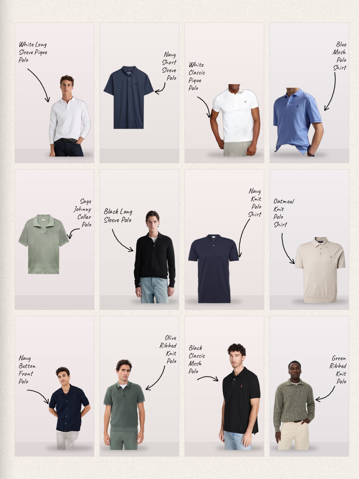 Knit Polo collage