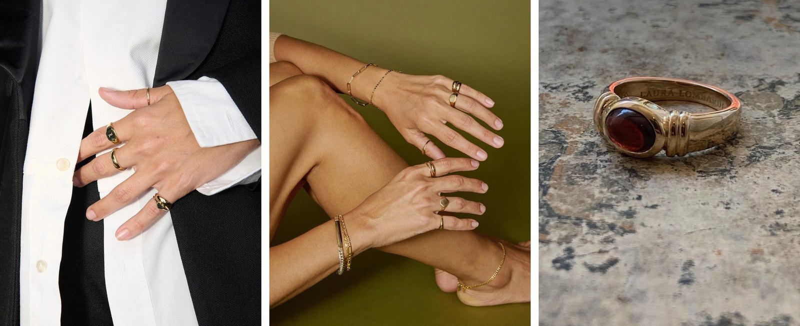 Three pictures that set the mood for signets and rings