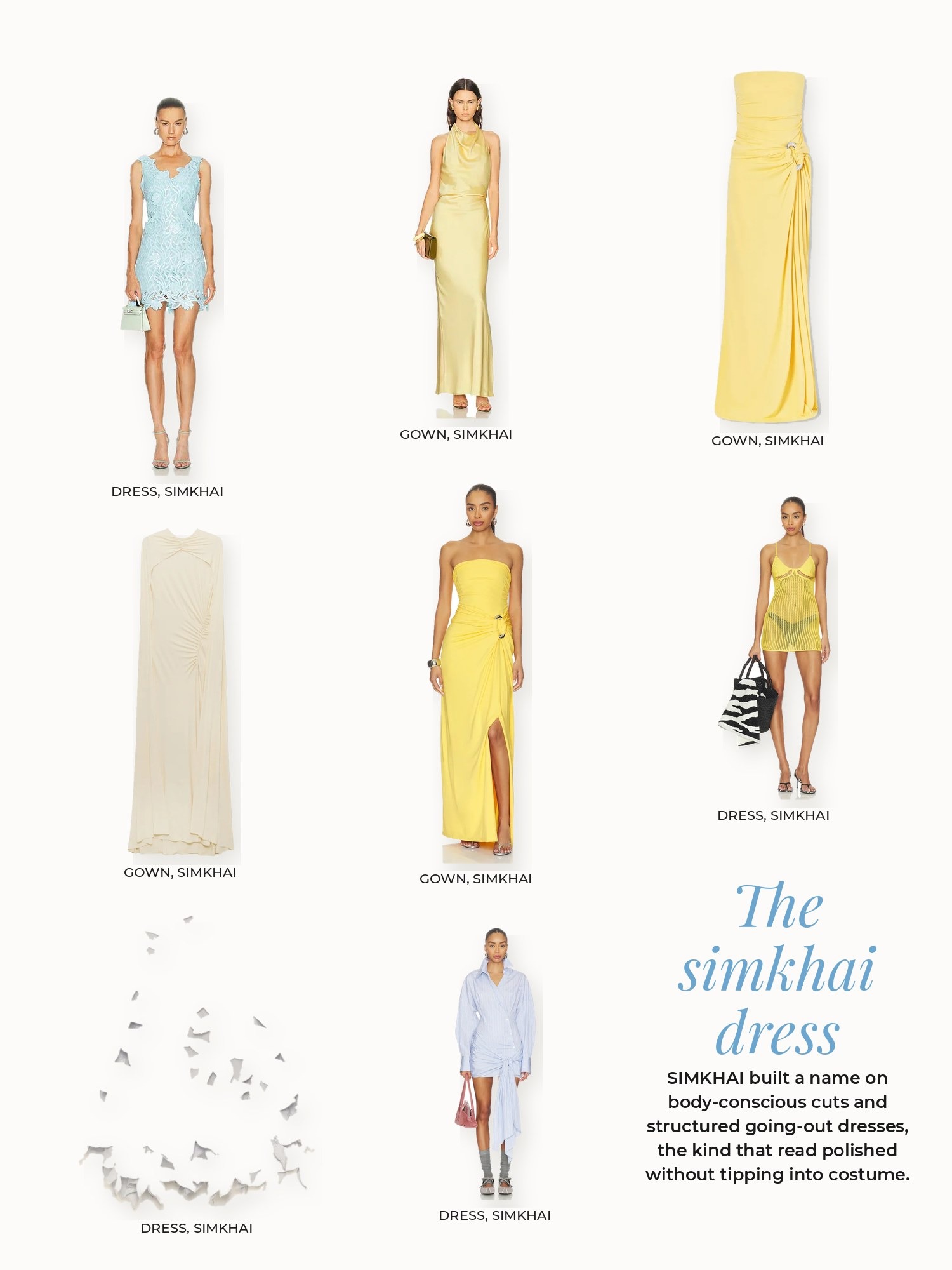 Simkhai dress collage: SIMKHAI