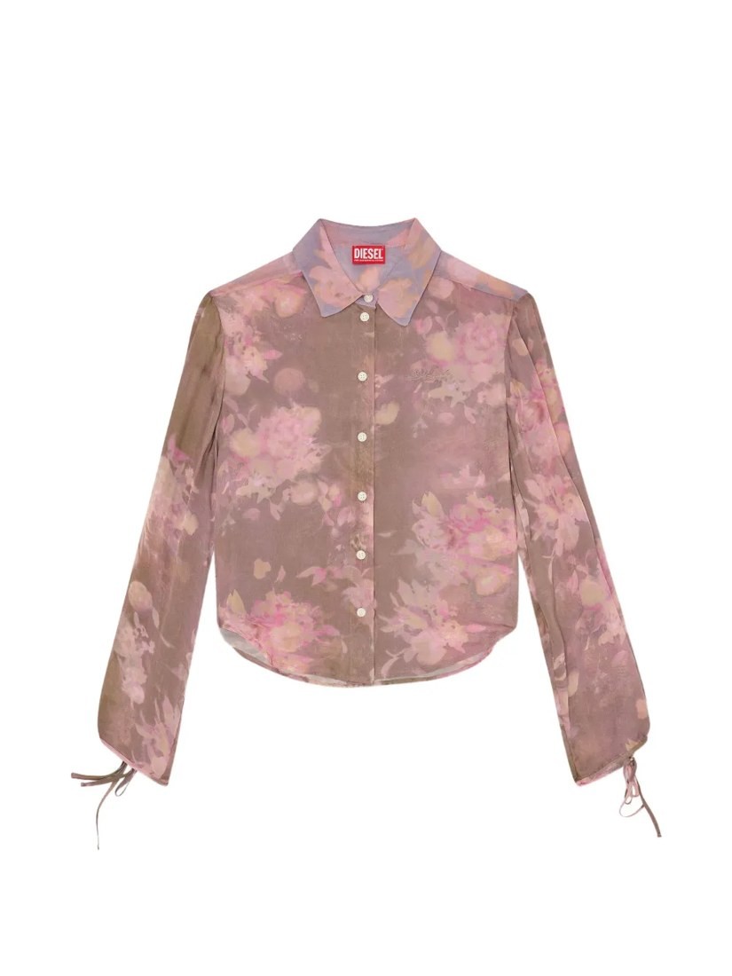 Chiffon shirt with all-over floral print