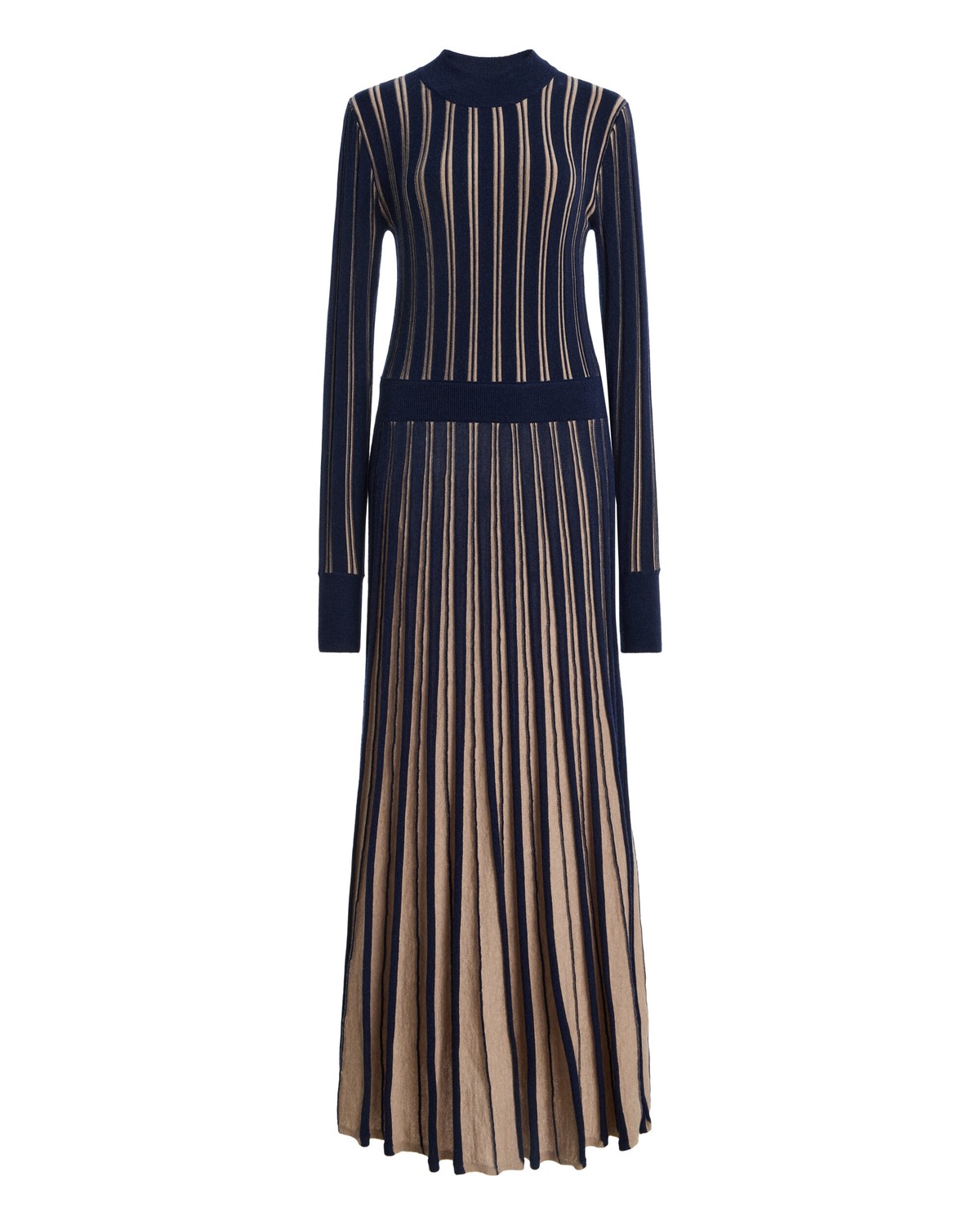 Mariella Pleated Wool Midi Dress