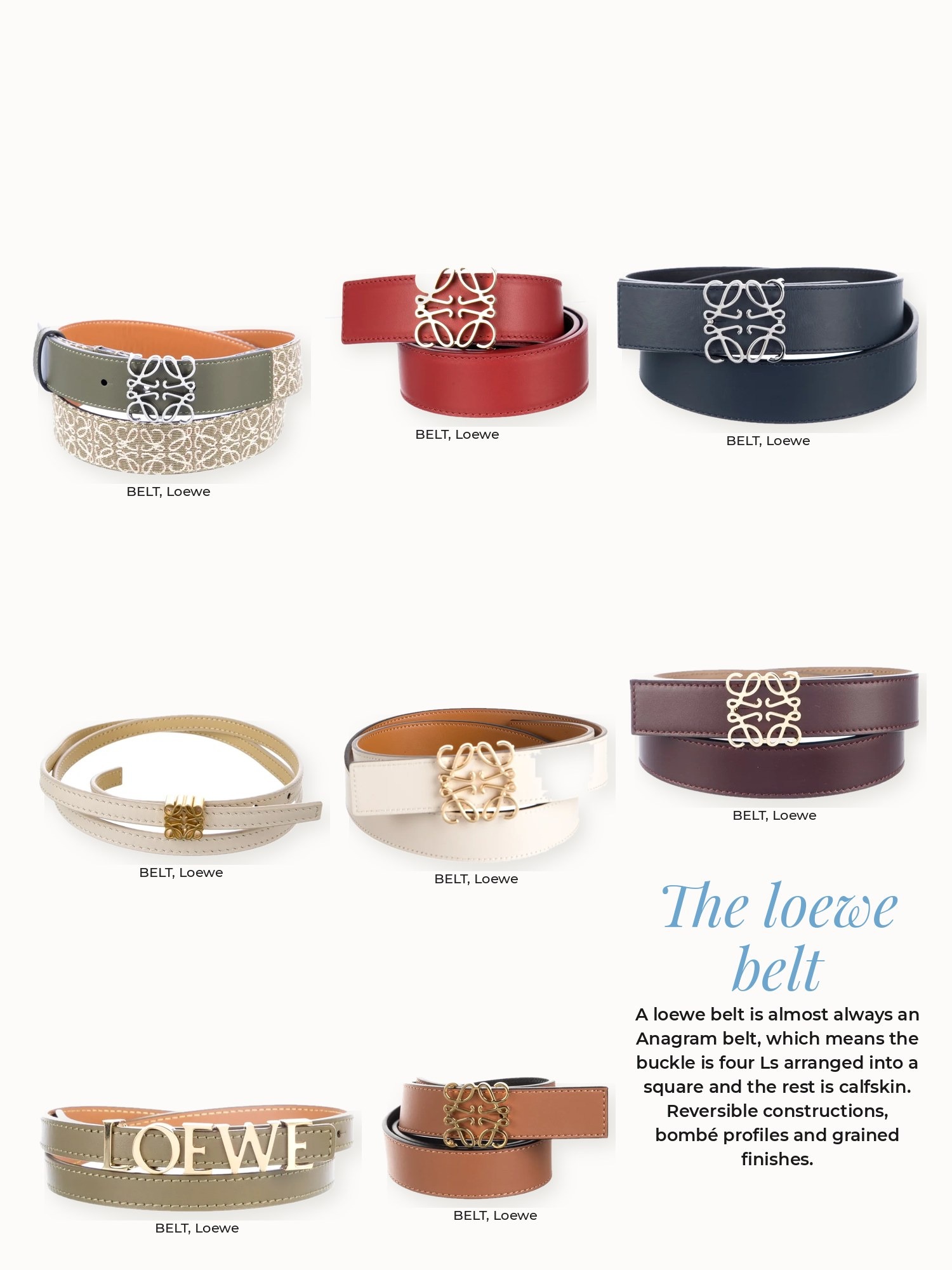 Loewe belt collage: Loewe