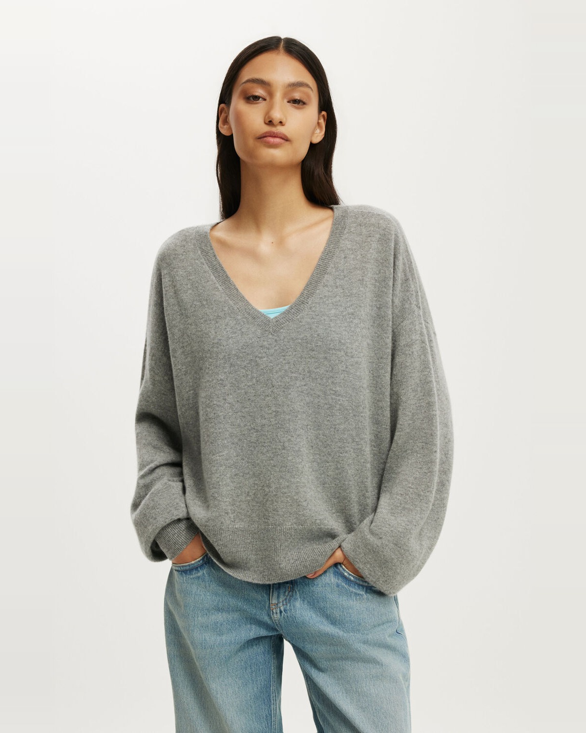 Cashmere Blend V-Neck Knit