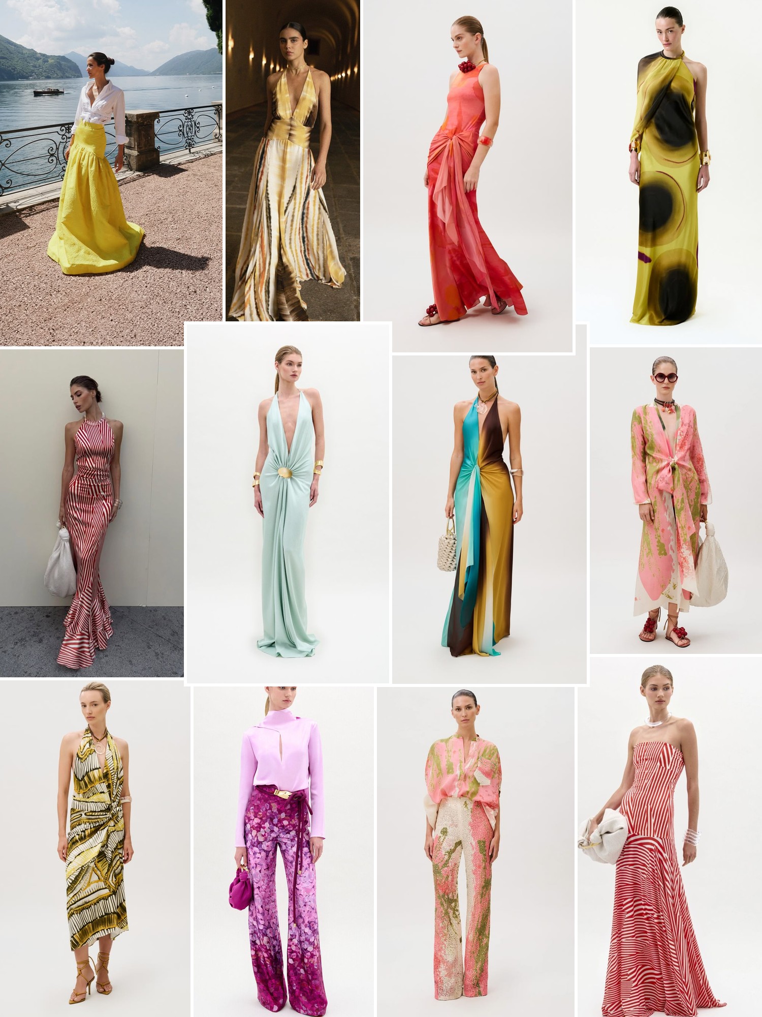 Collage of runway looks, campaign shots and street style outfits that capture the Silvia Tcherassi mood