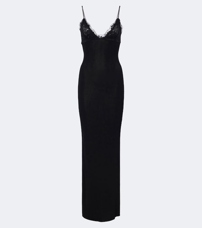 Oana lace-trimmed cotton-blend maxi dress