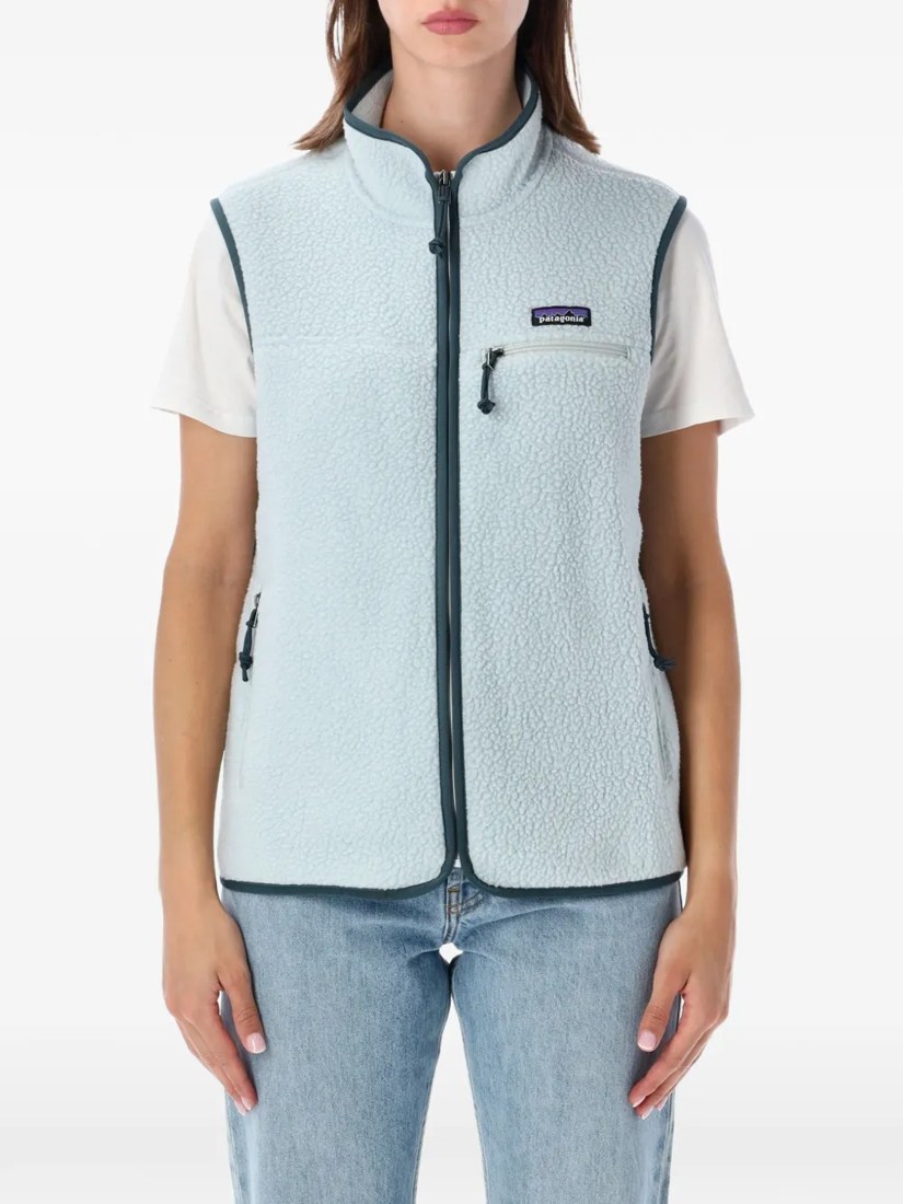 Retro Pile logo-patch sleeveless vest