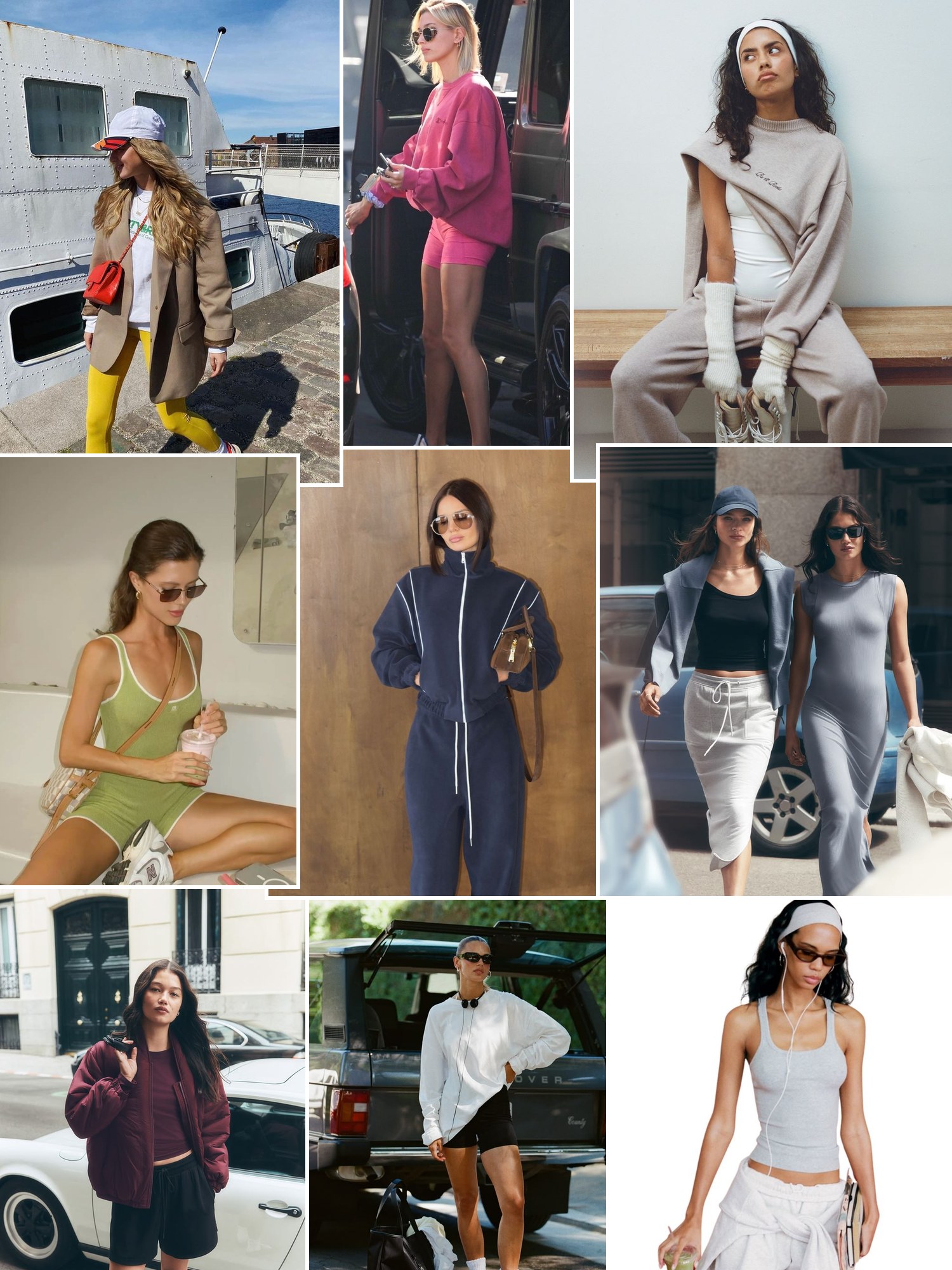Collage of leggings and oversized layers in fall