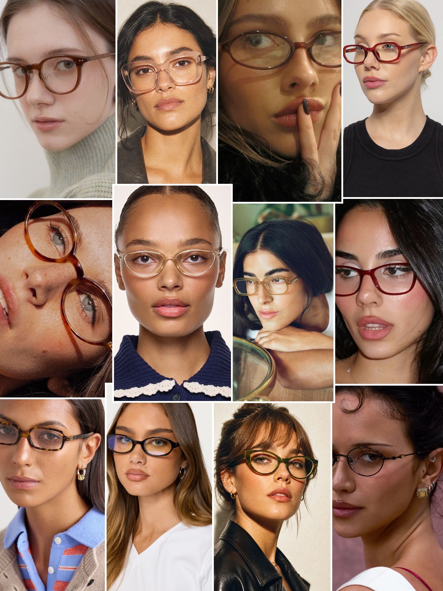 Street style collage of women wearing EyeBuyDirect glasses