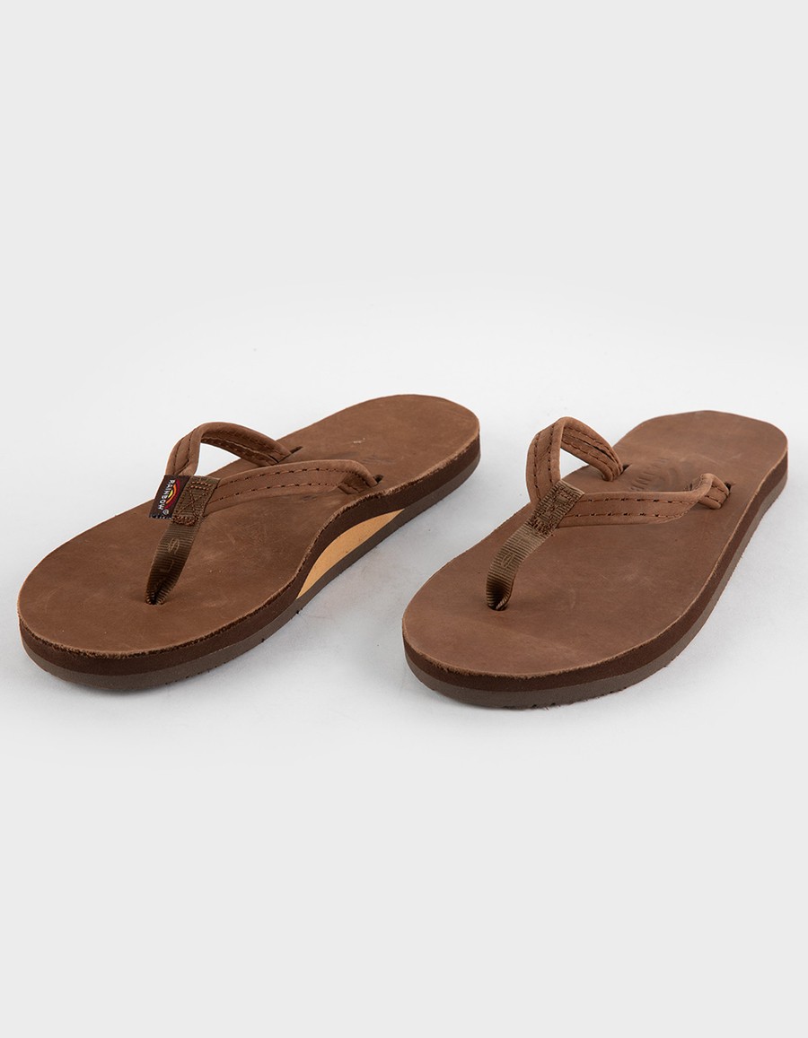 Narrow Strap Flip Flops in Redwood
