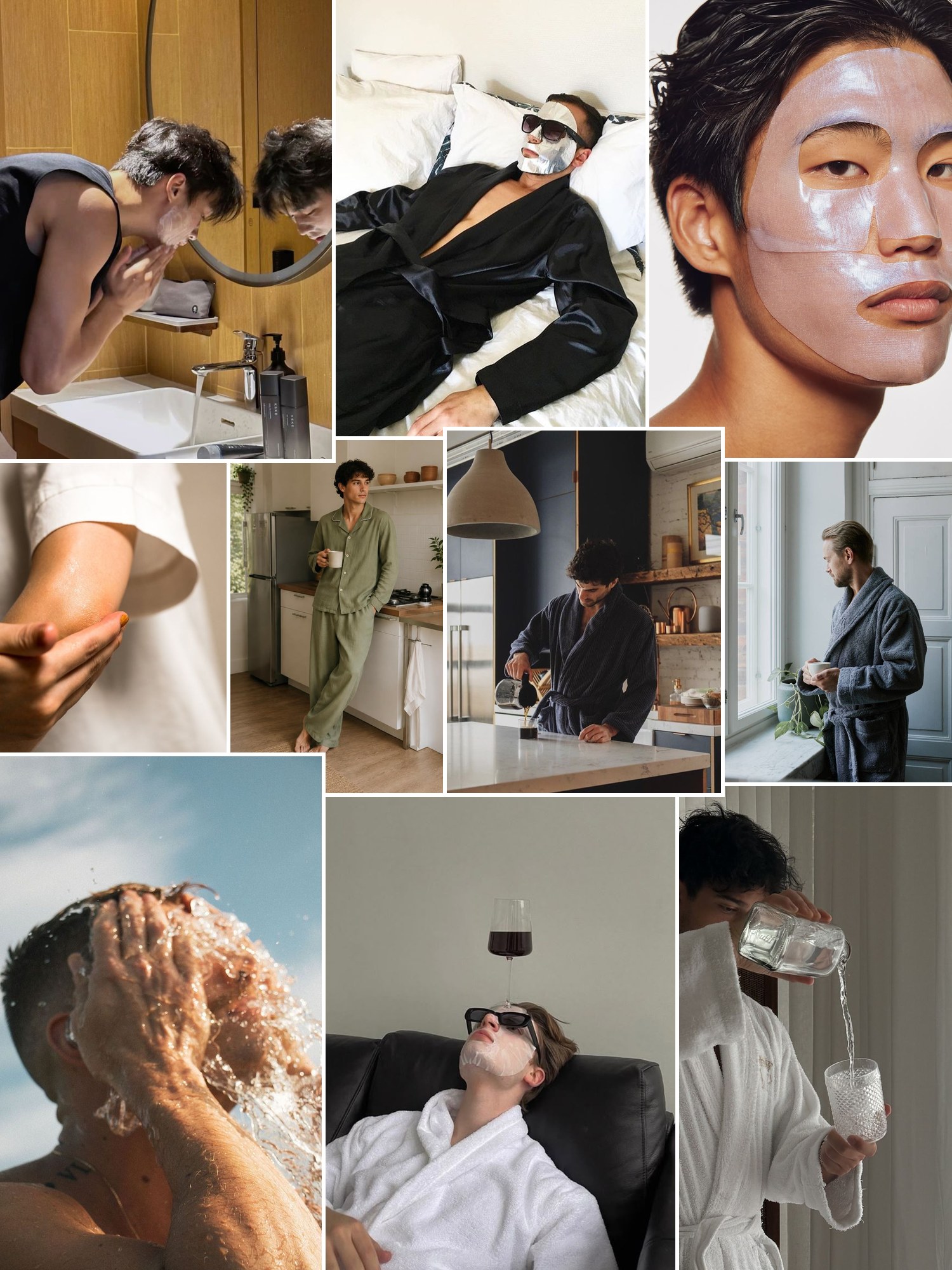 Street style collage of women wearing self care gifts for men