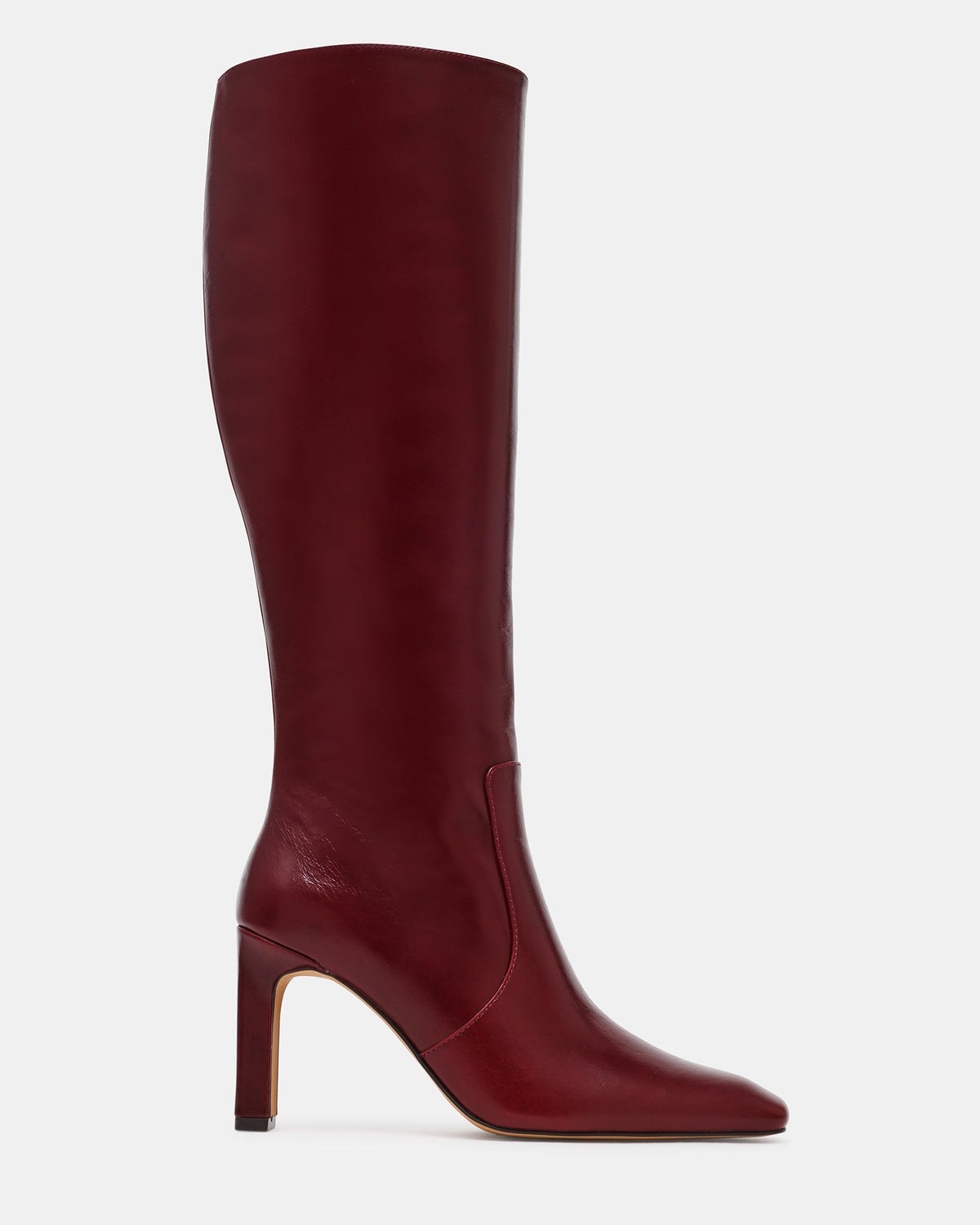 Lovelies Dark Cherry Leather Knee-High Boots
