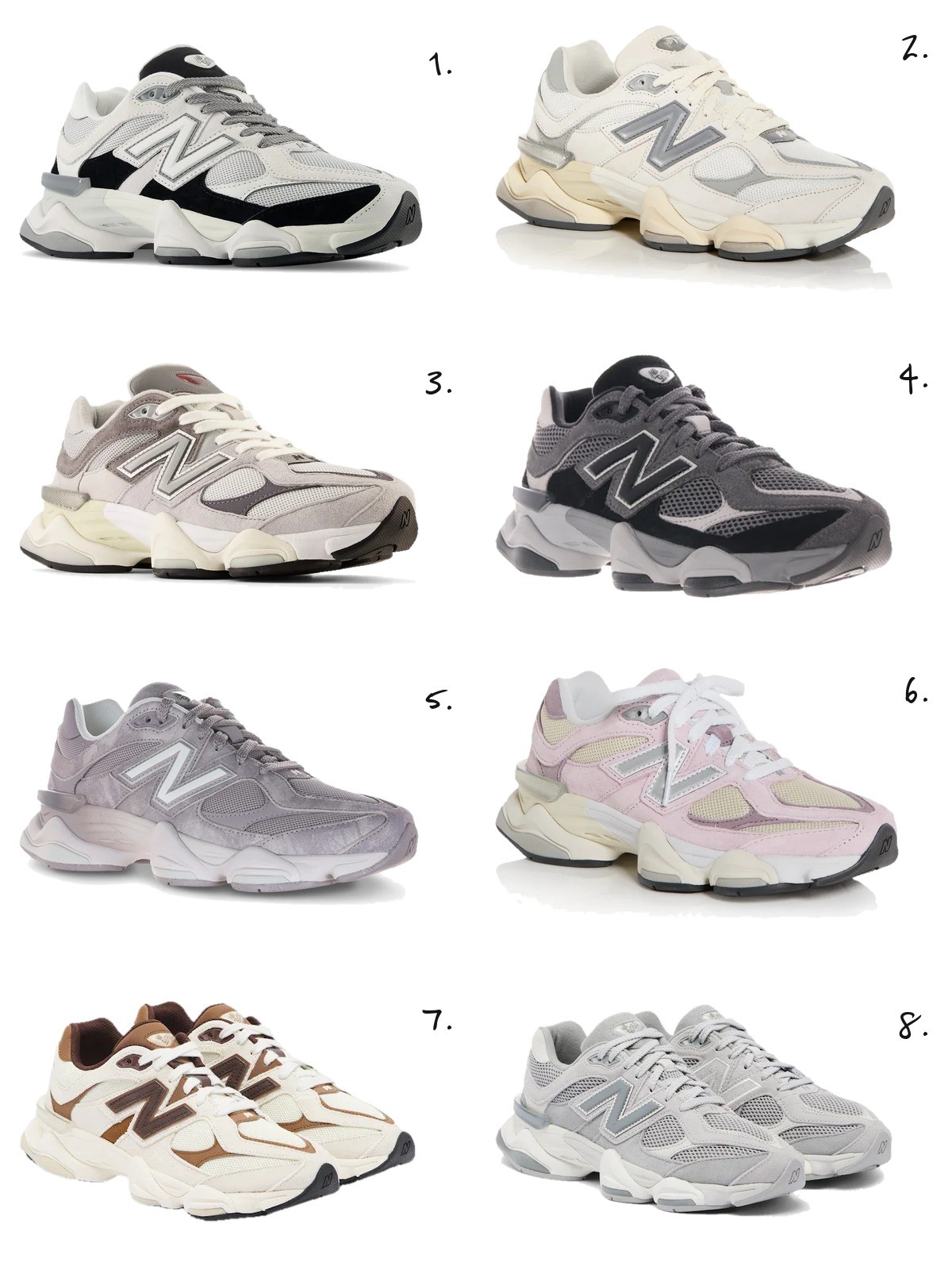 New Balance sneakers, numbered picks