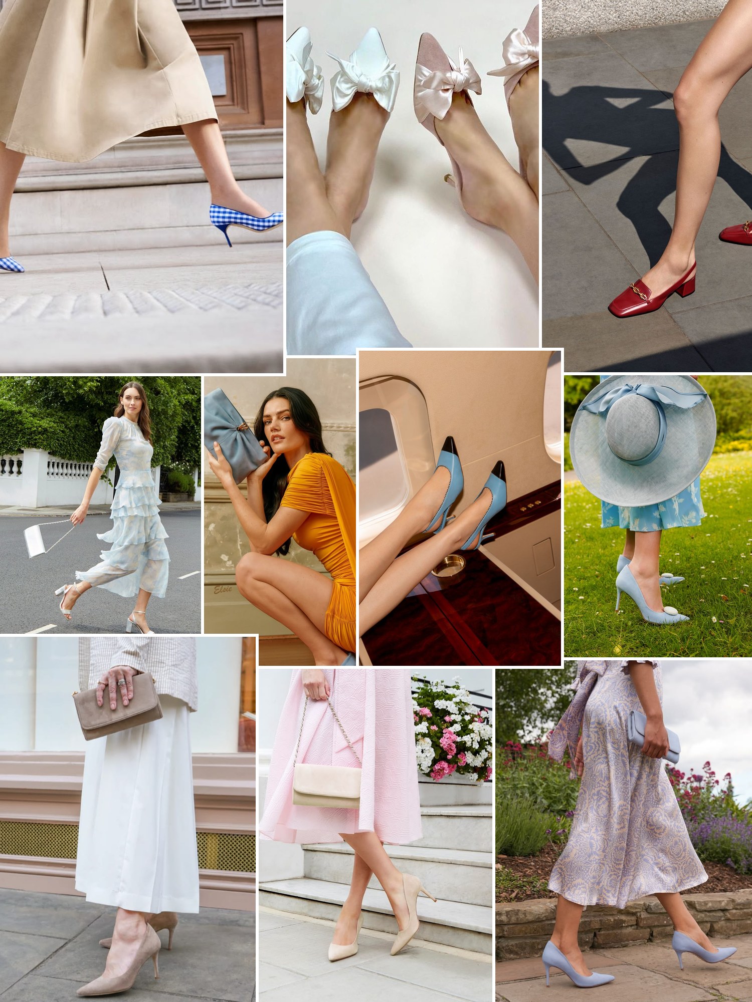 Street style collage of women wearing Emmy London shoes