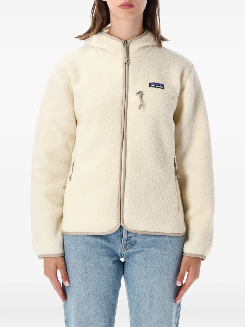 Fleece-texture hooded jacket