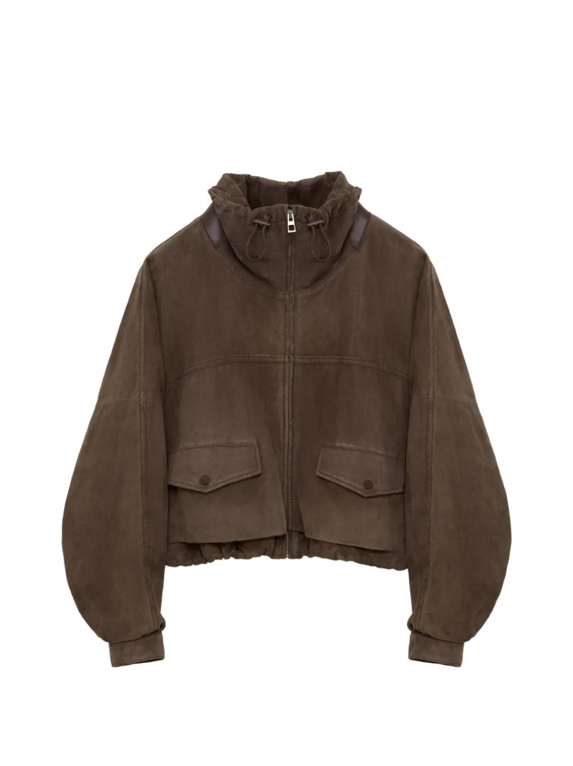 Jacket in suede goatskin