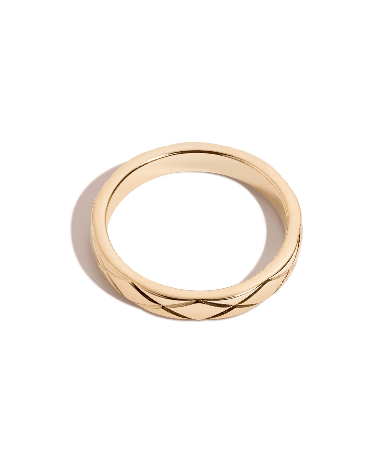 Mini Quilted Gold Ring in 14k Yellow Gold