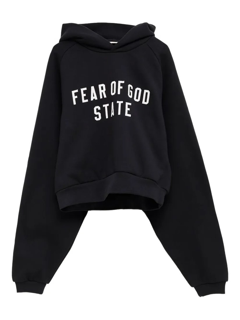 Embroidered-logo hoodie