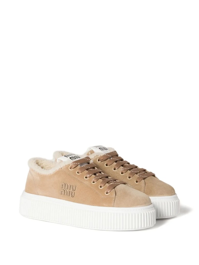 Logo-embroidered suede sneakers