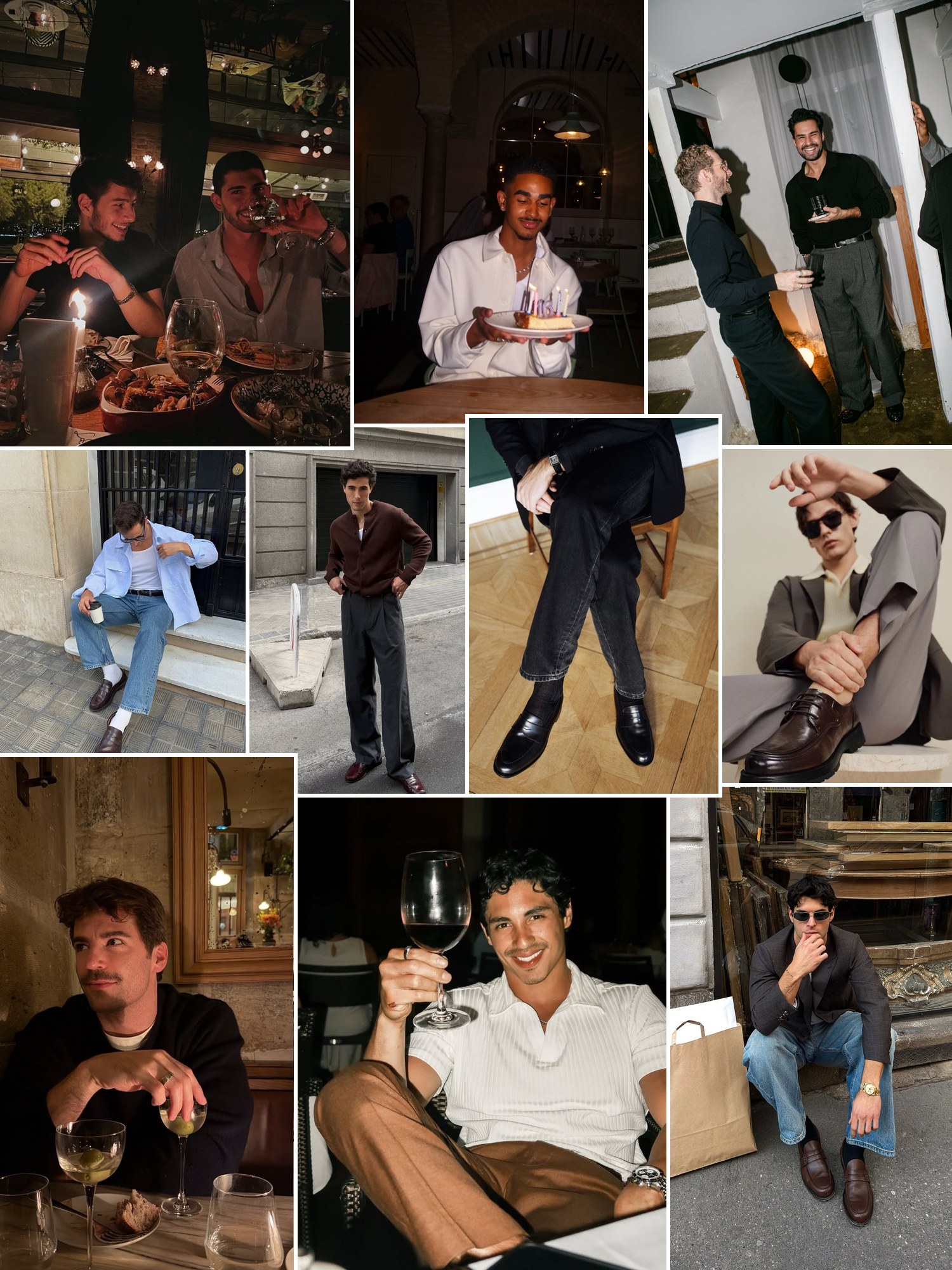 Street style collage of women wearing gifts for men birthday
