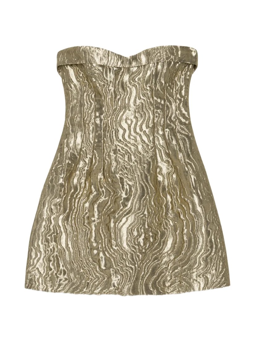 Darcie metallic-effect strapless mini dress